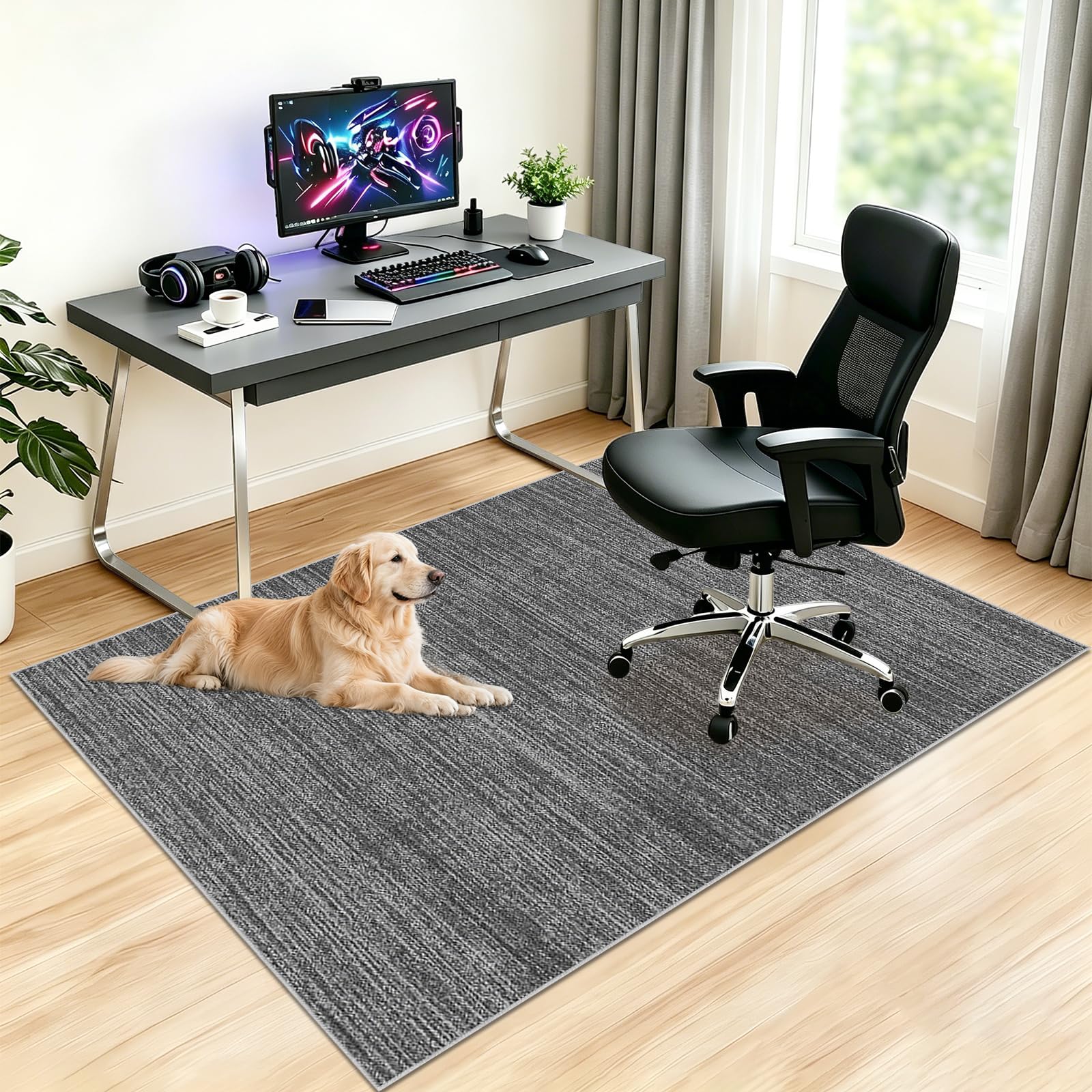 Protector Suelo Silla Ruedas Alfombra Silla Ruedas Alfombra Silla Gaming Protector Suelo Protector Suelo Silla Suelo Duro Alfombrilla Protectora para Suelo Alfombrilla Muebles Gris 100x130cm