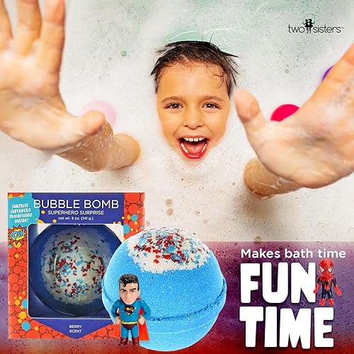 Vista 32 de Bomba de baño de burbujas para niños con juguete sorpresa en el interior por Two Sisters Spa. Una gran caja de regalo con 99% de burbujas naturales.