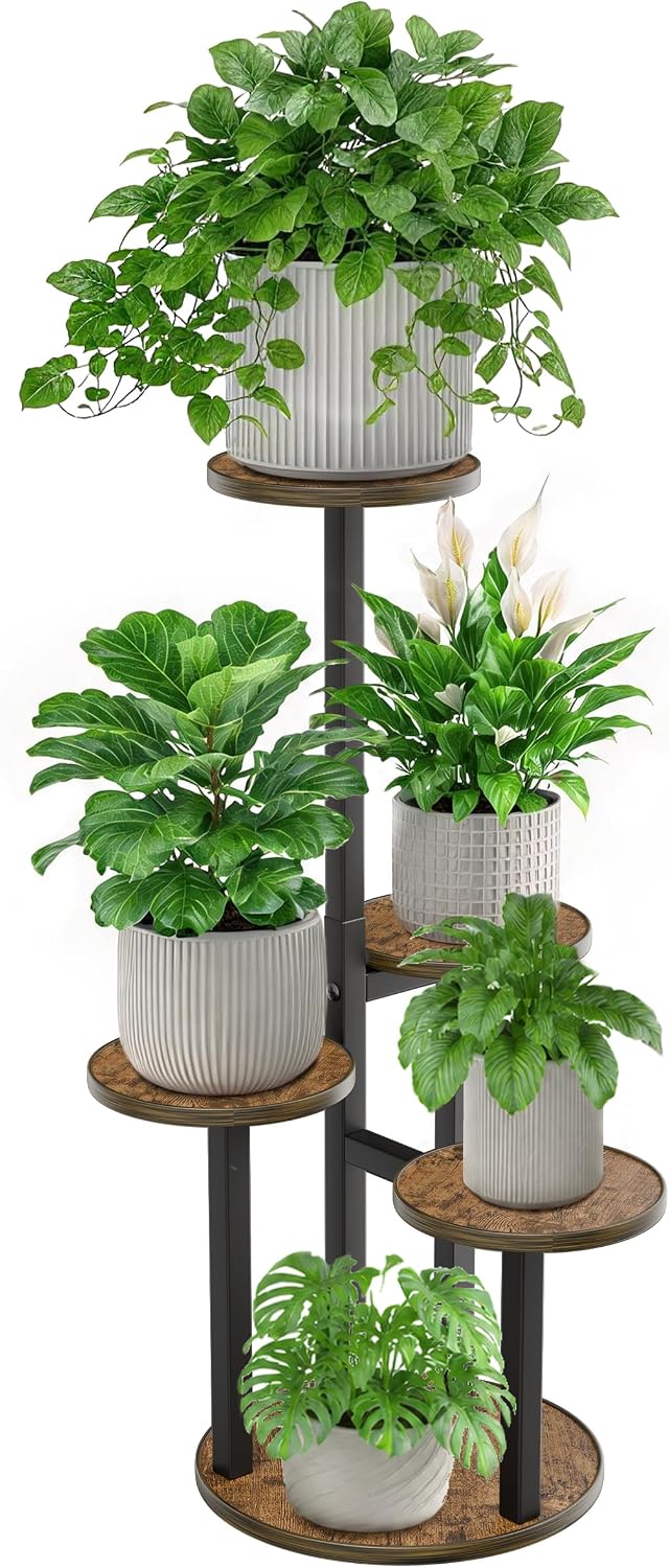 HETTHI 5 Tiered Plant Stand Indoor, Corner Plant Shelf for Display Rack