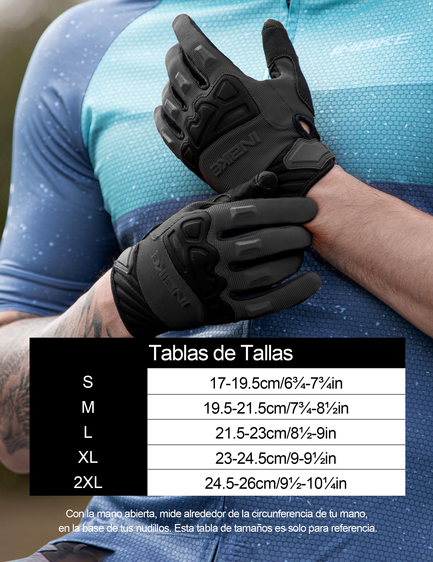 INBIKE Guantes Ciclismo Hombre Largo Pantalla Táctil Acolchado Antideslizante