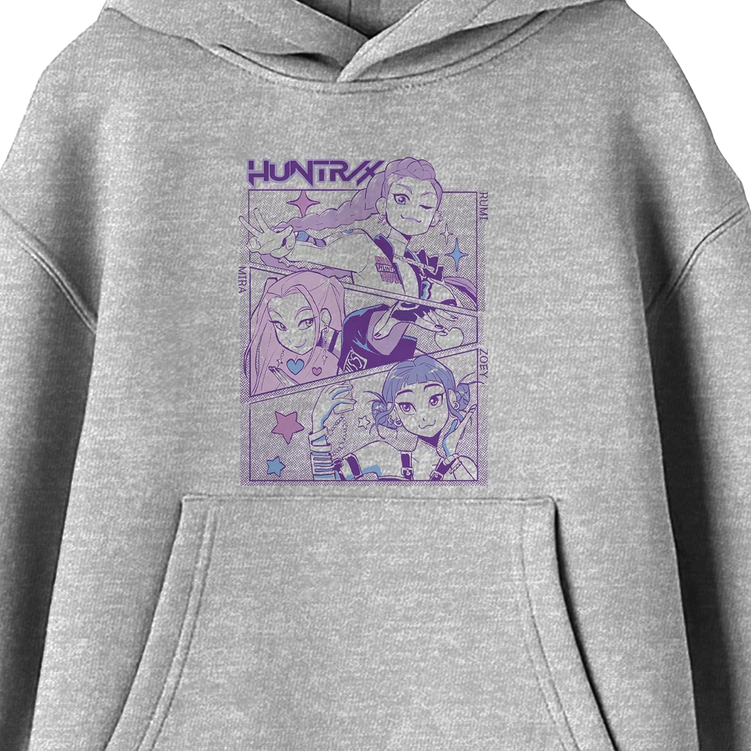 Kpop Demon Hunters Panel Art Huntrx Youth Long Sleeve Hoodie