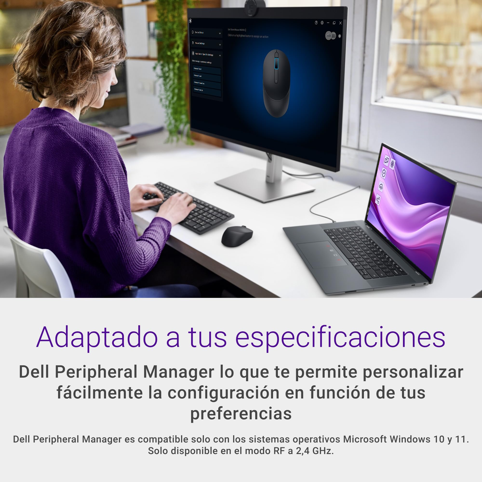 Dell Silent Mouse MS355 – bezprzewodowa mysz z cichymi kliknięciami, połączenie 2,4 GHz, śledzenie optyczne, konstrukcja z 3 przyciskami, 36-miesięczna żywotność baterii, czarna
