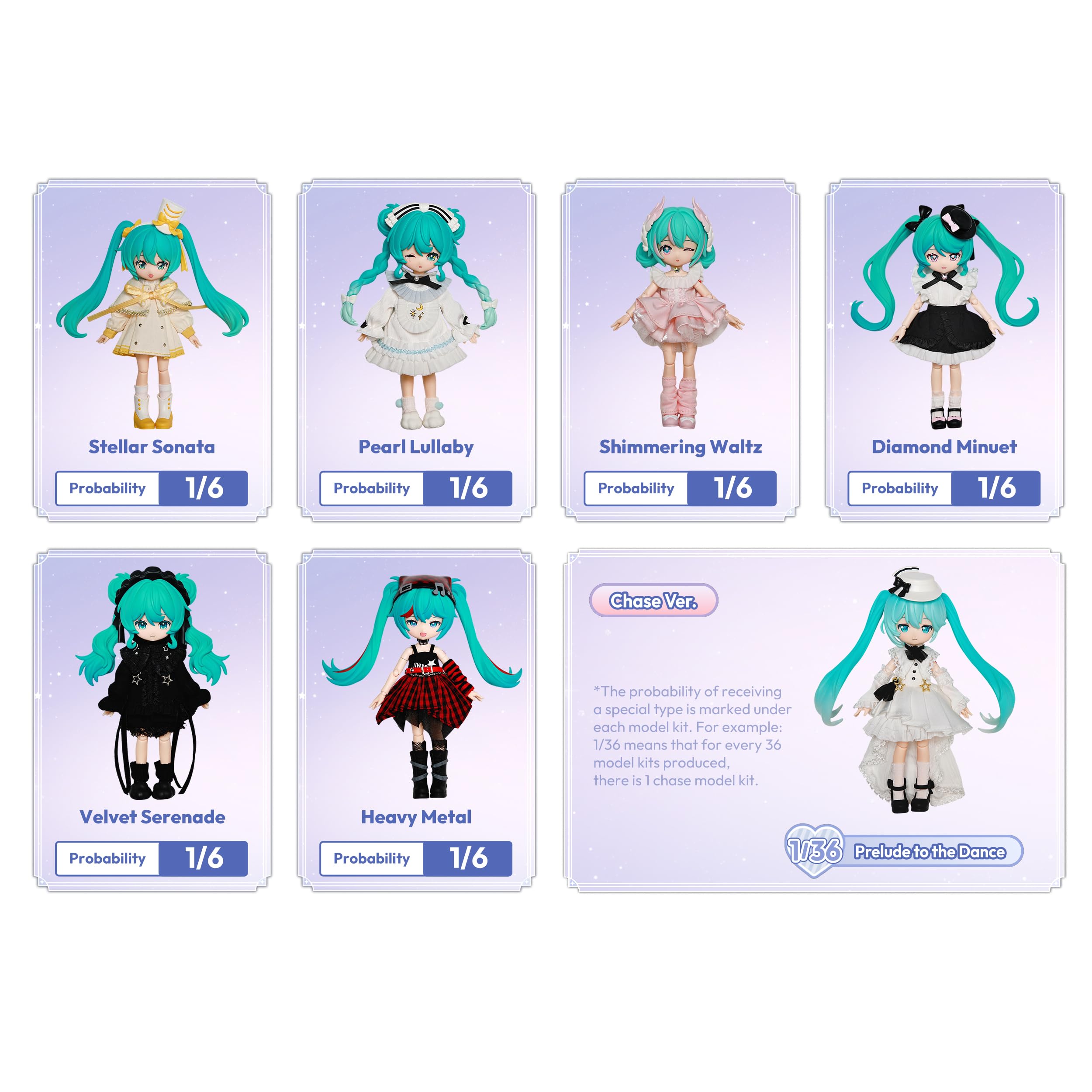 BLOKEES - Serie DaaLaMode - Hatsune Miku 01 - Sonata Prologo - 6 x Kit di modelli - Montaggio richiesto - Nessun attrezzo - Nessuna vernice - Nessuna colla - Nessun taglio - Età 14+ Mystery Box
