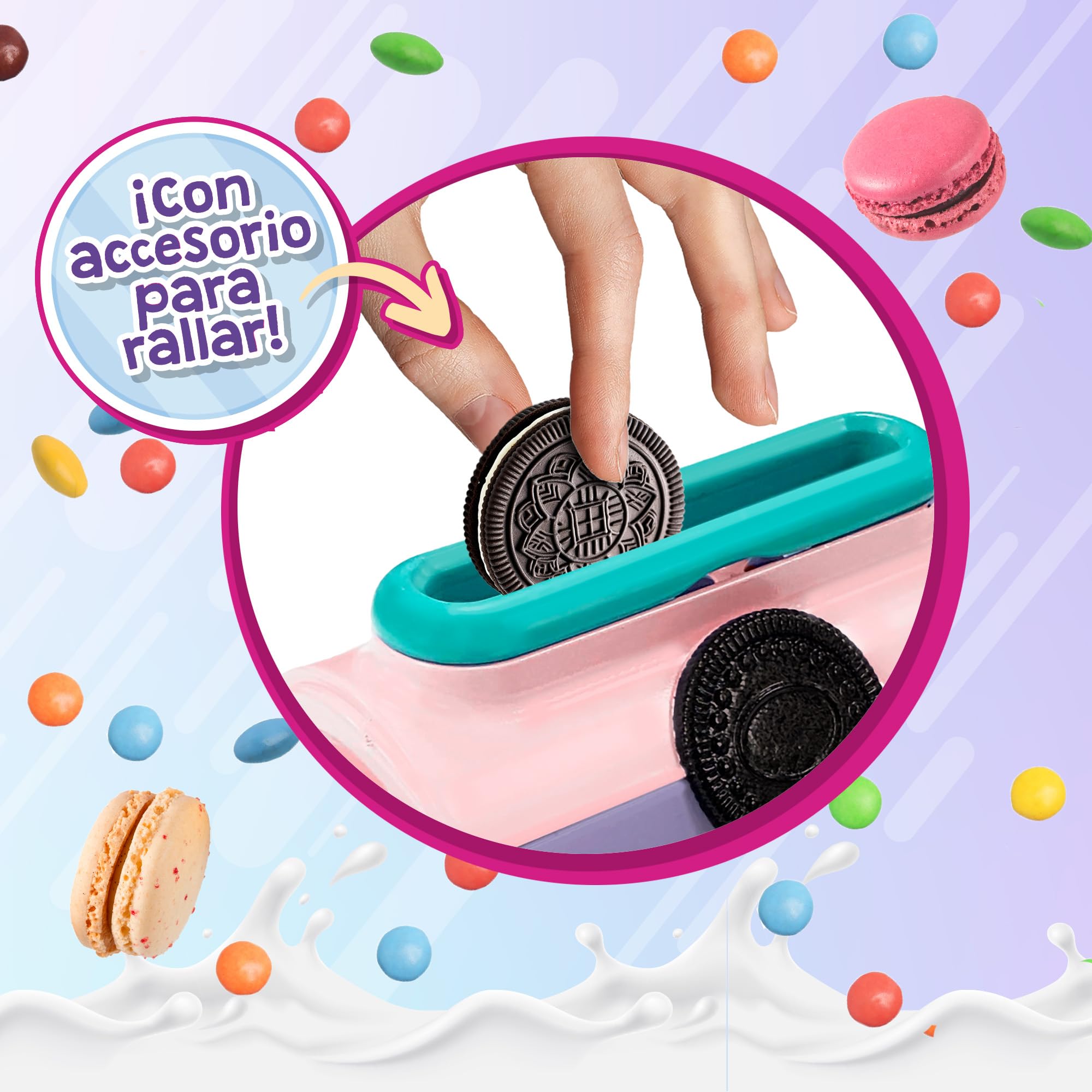 Heladisssimo Eismaschine mit Topping-Reibeaufsatz, cremiges Eis, Bizak