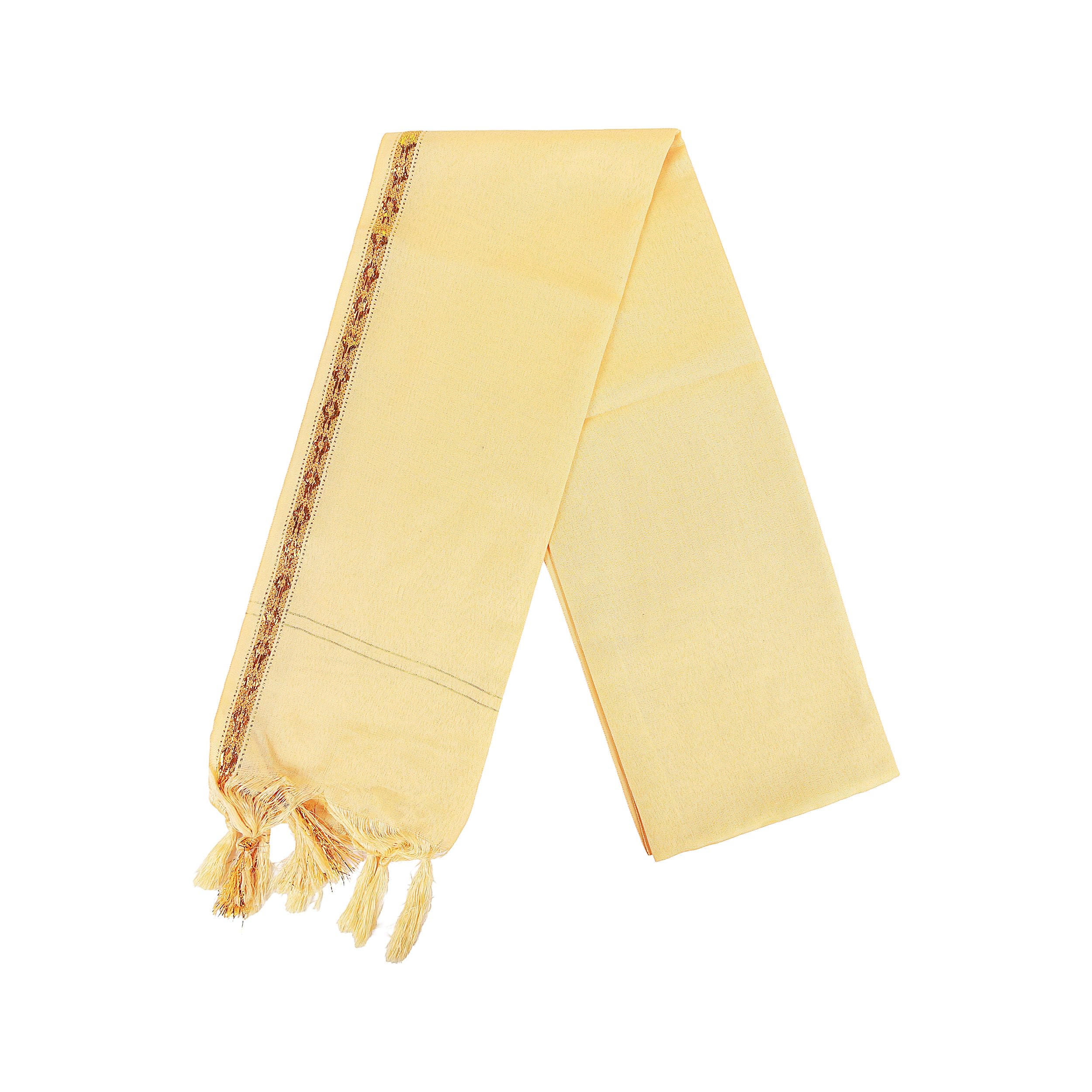 priyakant safawala Men's Traditional Wedding Collection Zari Uparna/Khes/Stole/Dupatta For Pooja And Traditional Function Use It, [Off White, Size - 22×60 Inches, 1.60 Meter]-picture-53