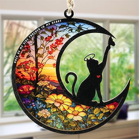 Heartfelt Cat Memorial Suncatcher: A Comforting Tribute to Your Cherished Feline