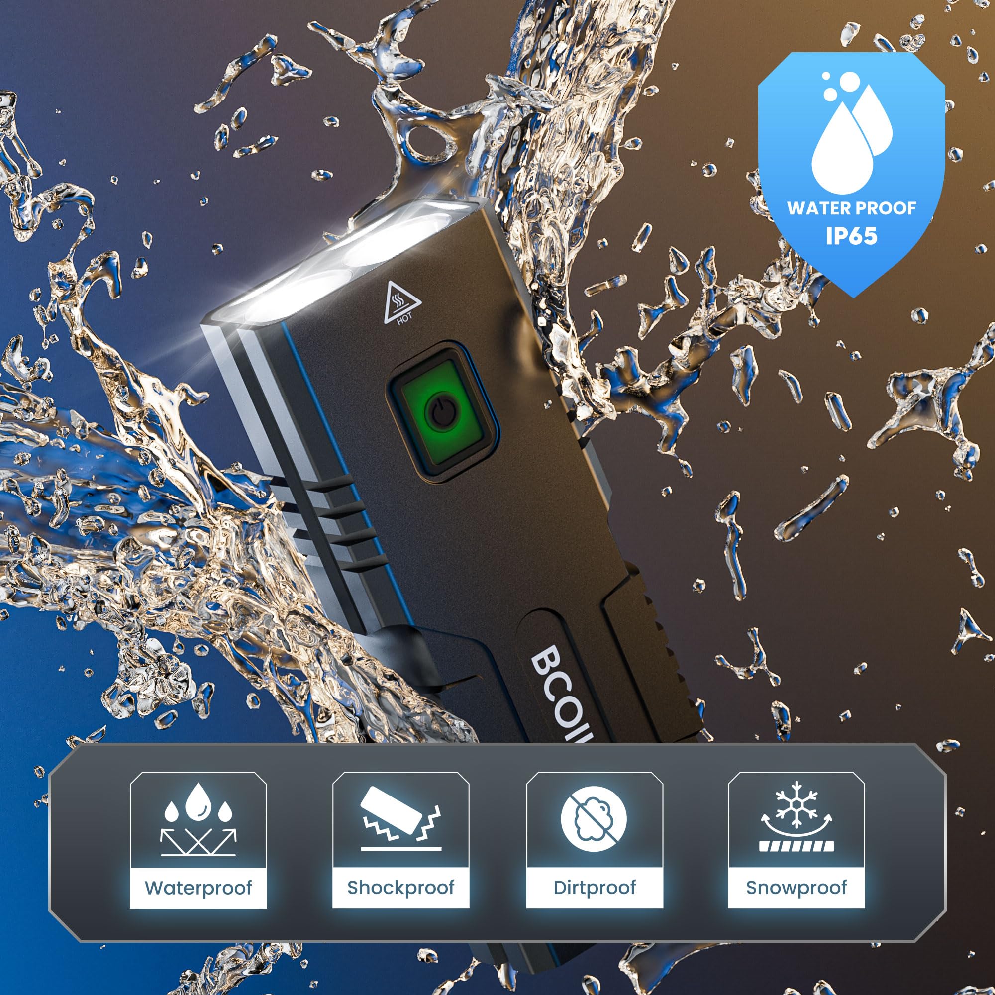 Luci per bici per guida notturna, uscita continua super luminosa, girevole a 360°, a sgancio rapido, compatibile con fari Garmin per bicicletta, ricaricabile USB BCOIIUE impermeabile