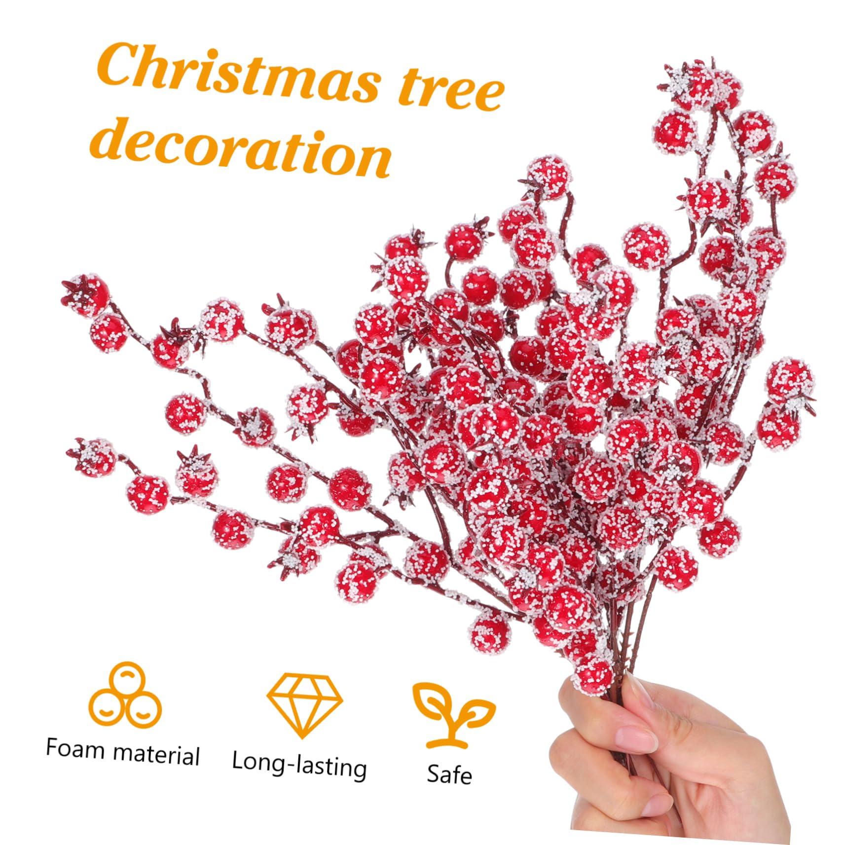 Garneck 50 Pezzi Decorazione Albero Di Natale Frutta Rossa Festa Bacche Di Natale Artificiali Bacche Rosse Di Natale Bacche Di Agrifoglio Bacche Artificiali Picks Decorazione Da Sera Para