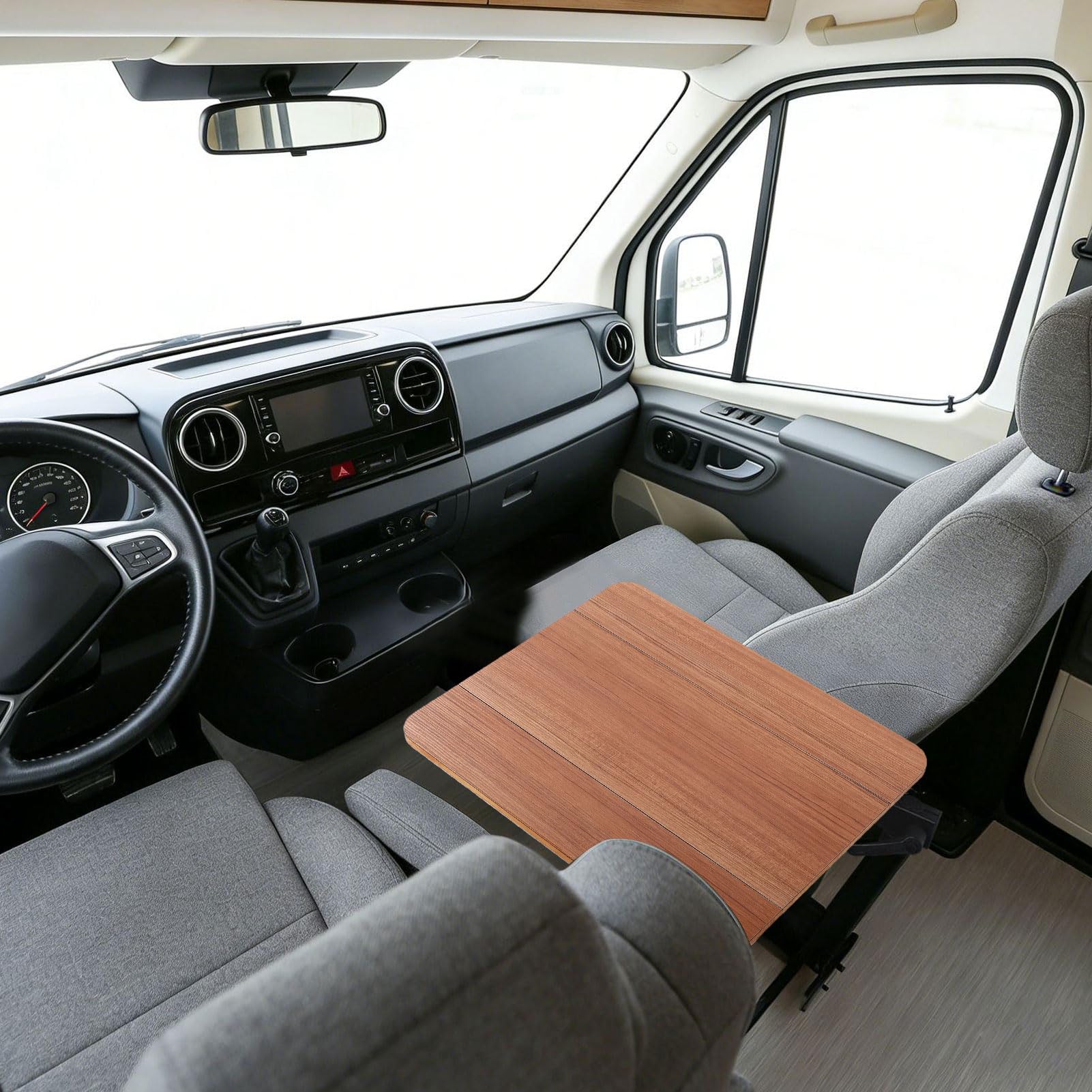 Aramox Plateau de Table carré Pliable en Bois Massif pour Camping-Car, avec Surface Lisse, Noir, pour Pont de Yacht ou de Bateau.