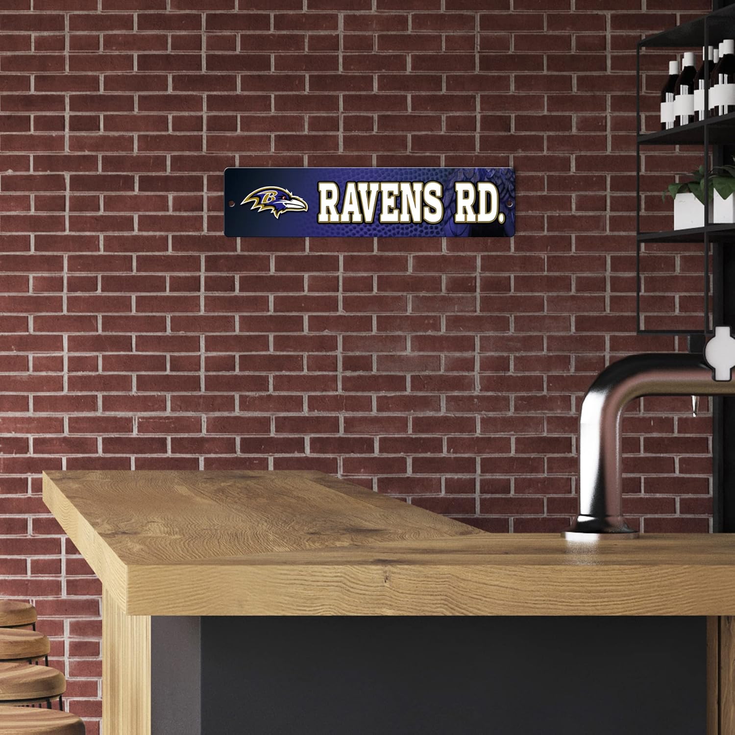 NFL Baltimore Ravens 16Inch Plastic Street Sign Décor
