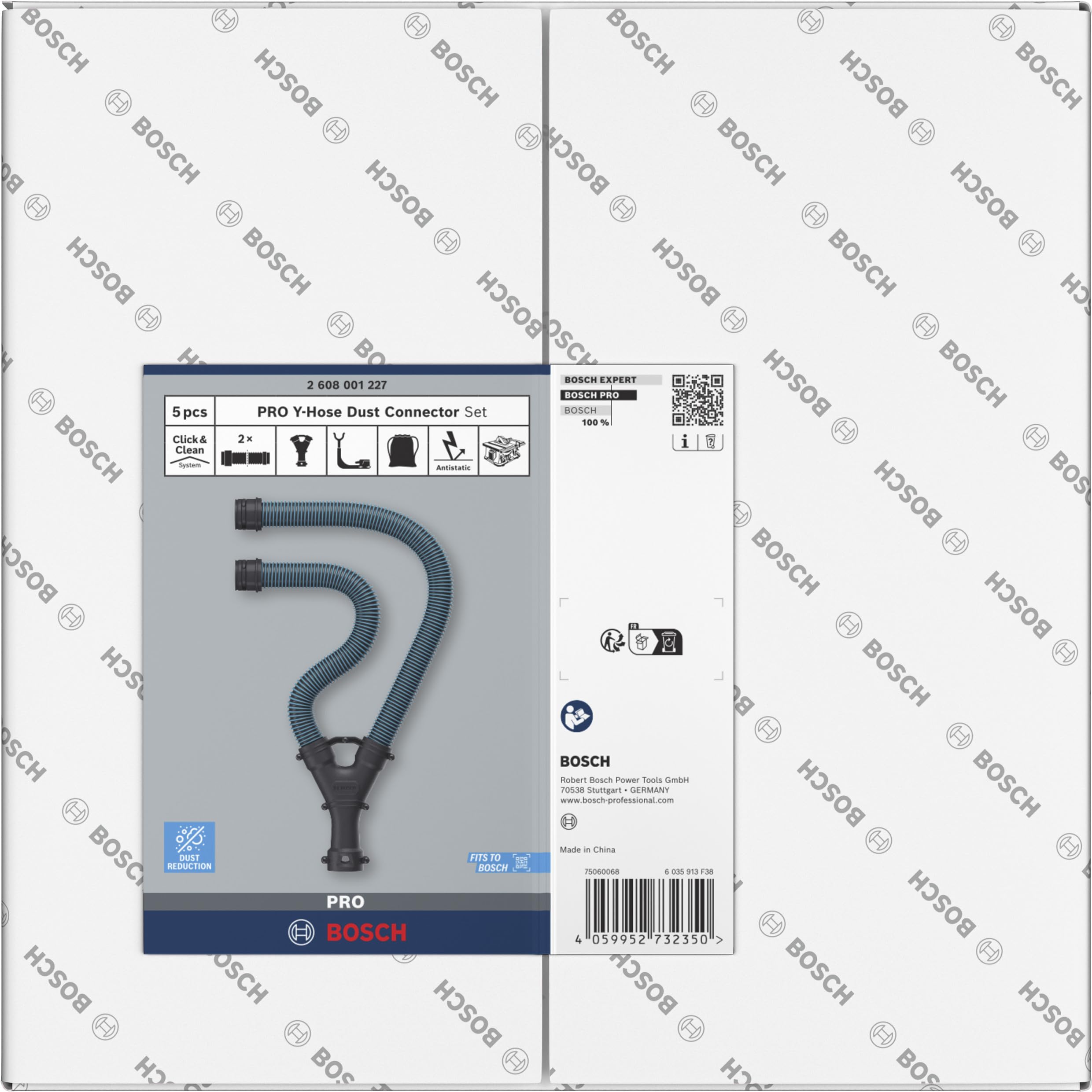 Bosch 1x Kit de raccords d&,#039,aspiration PRO Y-Hose(365 x 365 mm,)
