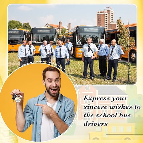 Miniatura 4 de 12 llaveros de acero inoxidable para conductor de autobús escolar, regalos de agradecimiento para nuevos conductores, jubilación, Acción de Gracias,