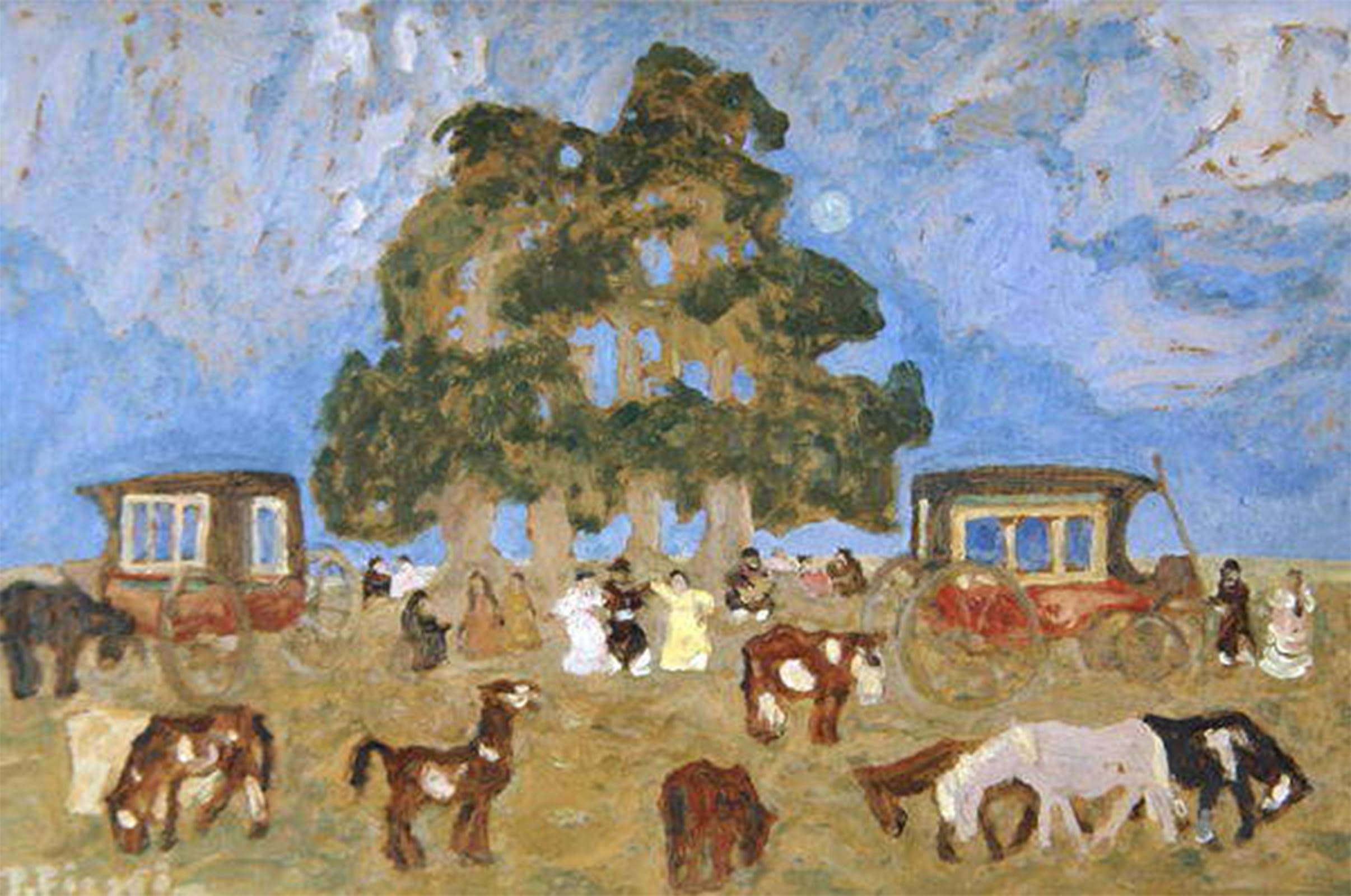 Tableau Pedro Figari Rencontre sur le chemin pour rompre la monotonie des murs de bureau