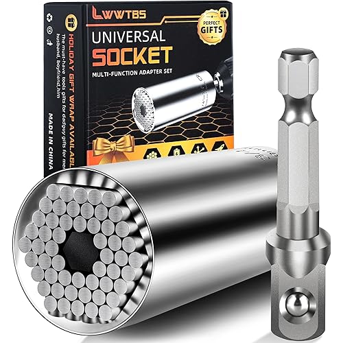 Super Universal Socket Tools Gifts for Men Christmas Gifts Stocking Stuffers for Men Universal Socket Power Drill Adapter(7-19 MM) Cool Tools Gadgets for Men Birthday Gifts for Women Dad Husband