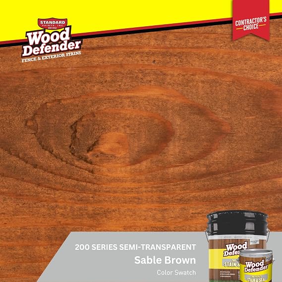 Wood Defender 200 Series Sable Brown Semi-Transparent Stain & Sealer Gallon