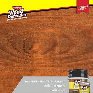 Wood Defender 200 Series Sable Brown Semi-Transparent Stain & Sealer Gallon