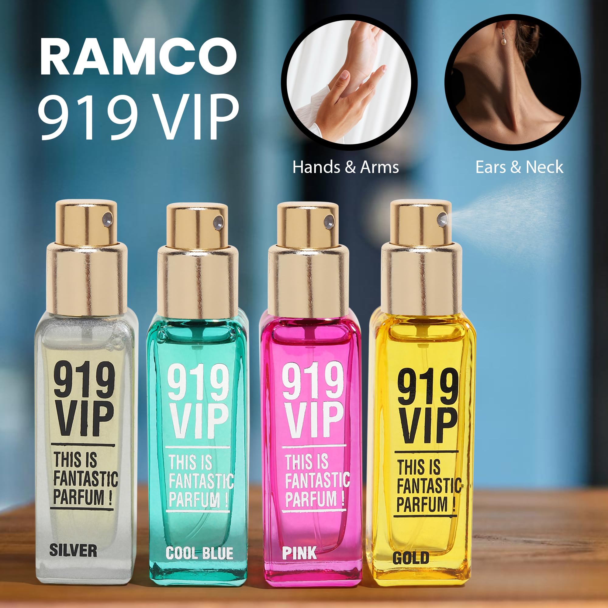 Buy Ramco Perfumes 919 VIP Perfume Set - Pack of 4 (Silver, Cool
