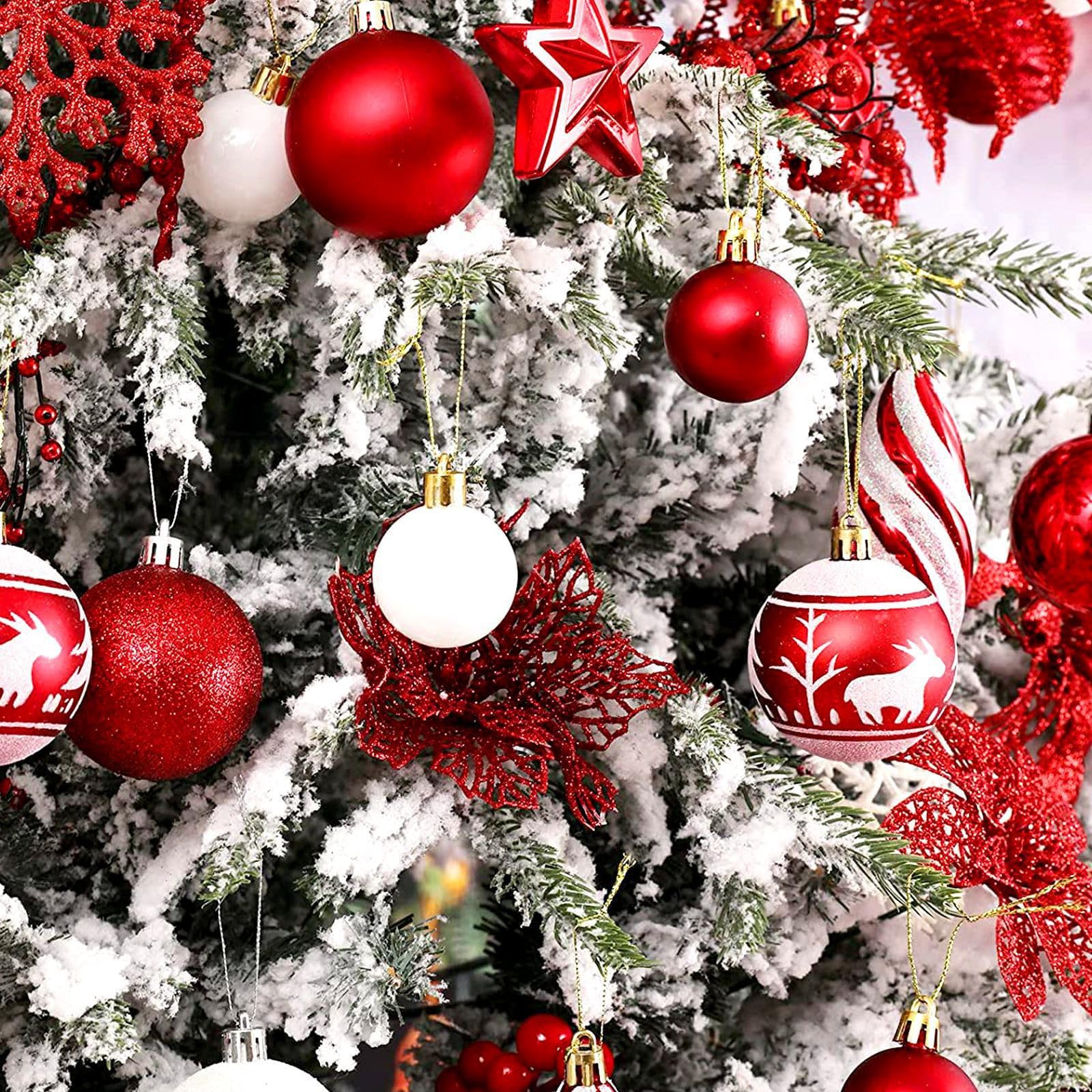 Tannenbaum Kugeln, Weihnachtlicher Baumschmuck, Weihnachtsbaumkugeln Plastik Weihnachtsbaumkugel Personalisiert, 100pcs/Set Weihnachtskugel Geschenkpaket Bemalte Kugel Weihnachtsbaum AnhäNger (#4)
