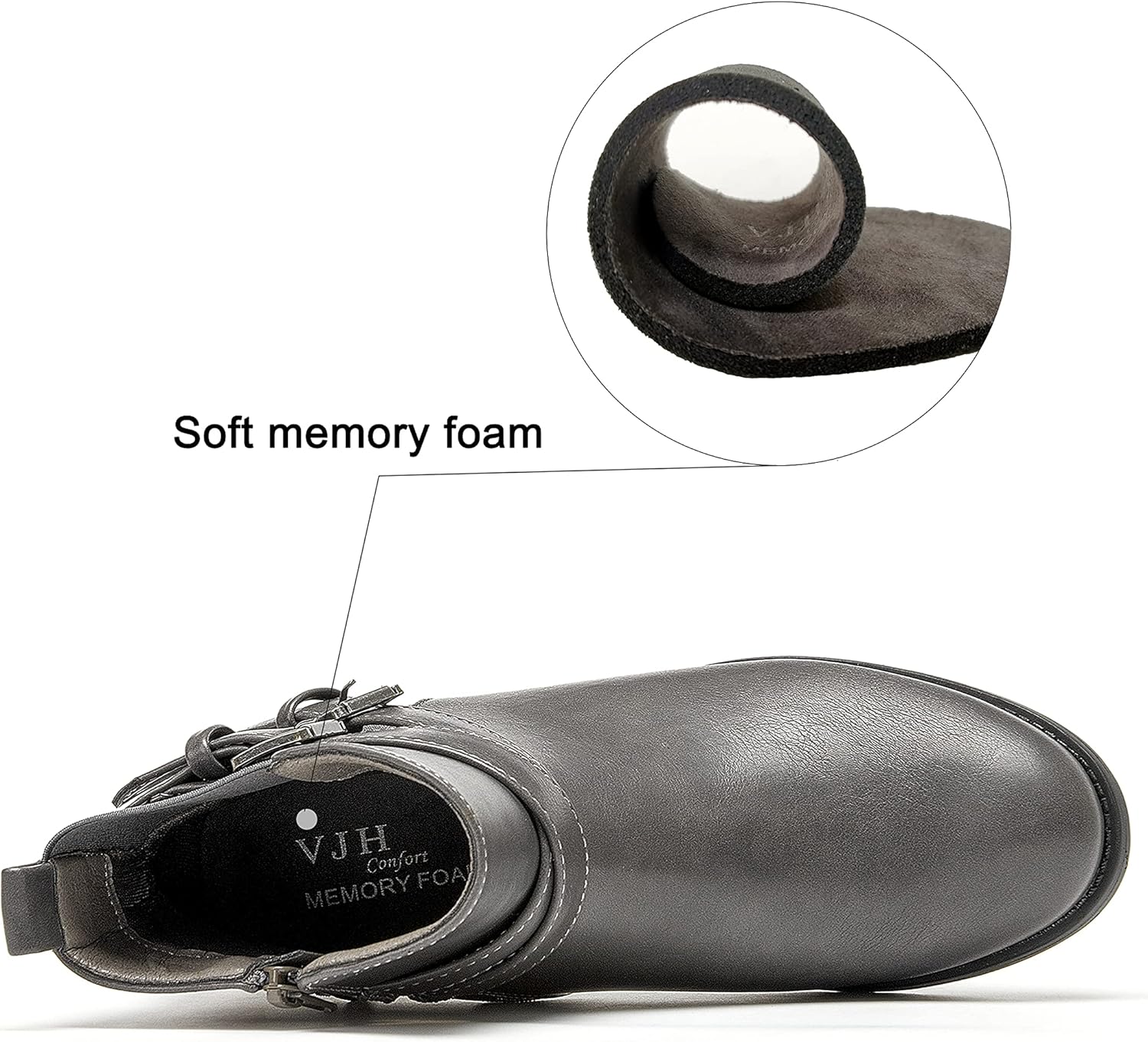 VJH confort Women's Ankle Boots,Round Toe Low Heel Comfort Elastic Booties...  - Picture 21 of 30