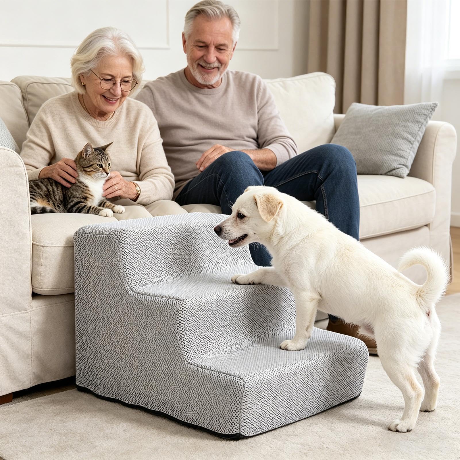 Scale per Animali Domestici, Rampa per Gatti da Divano, Rampa Cuccioli Divano, per Genitori Animali Domestici Camera Soggiorno Comodino Davanzale e Appartamento Uso Quotidiano Convalescenza