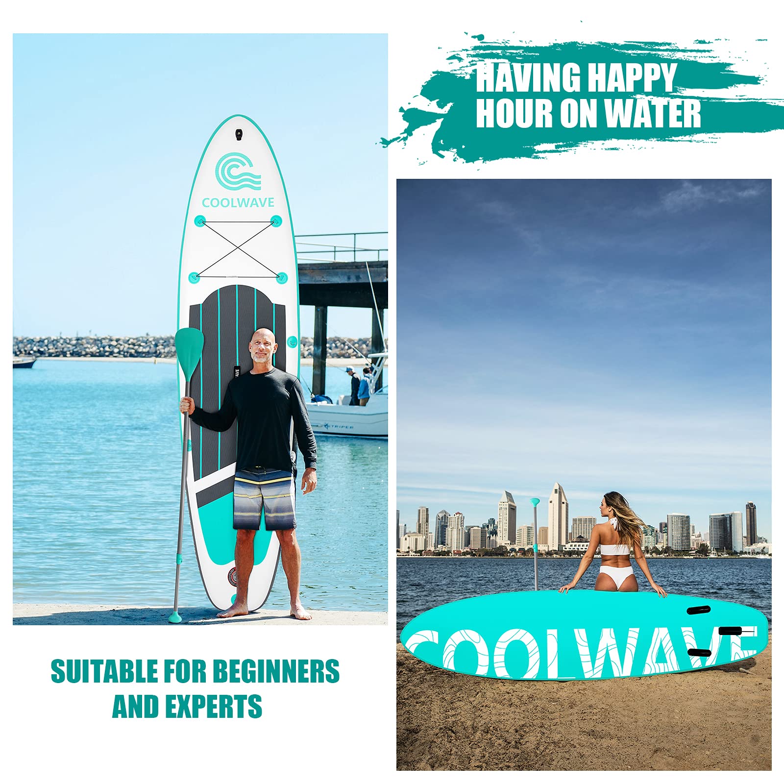 10'6" Inflatable Stand Up Paddle Board (similar to stock photo)