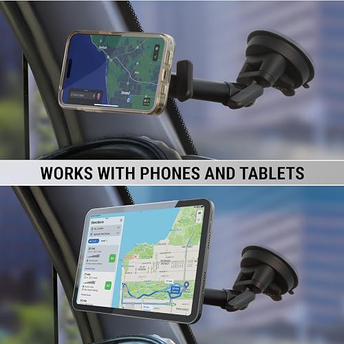 Scosche MP2WDLHD MagicMount™ Pro2 XL Support de téléphone portable à ventouse robuste avec bras long pour pare-brise/tableau de bord avec stabilisateur anti-secousses pour iPhone, Android, tablette, - 6