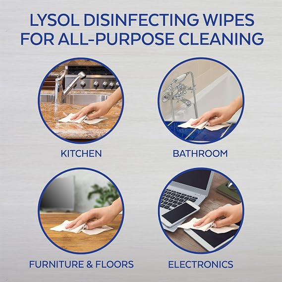 Lysol Disinfecting Wipes To-Go Pack, Lemon Scent, 15 Count (Pack of 2)