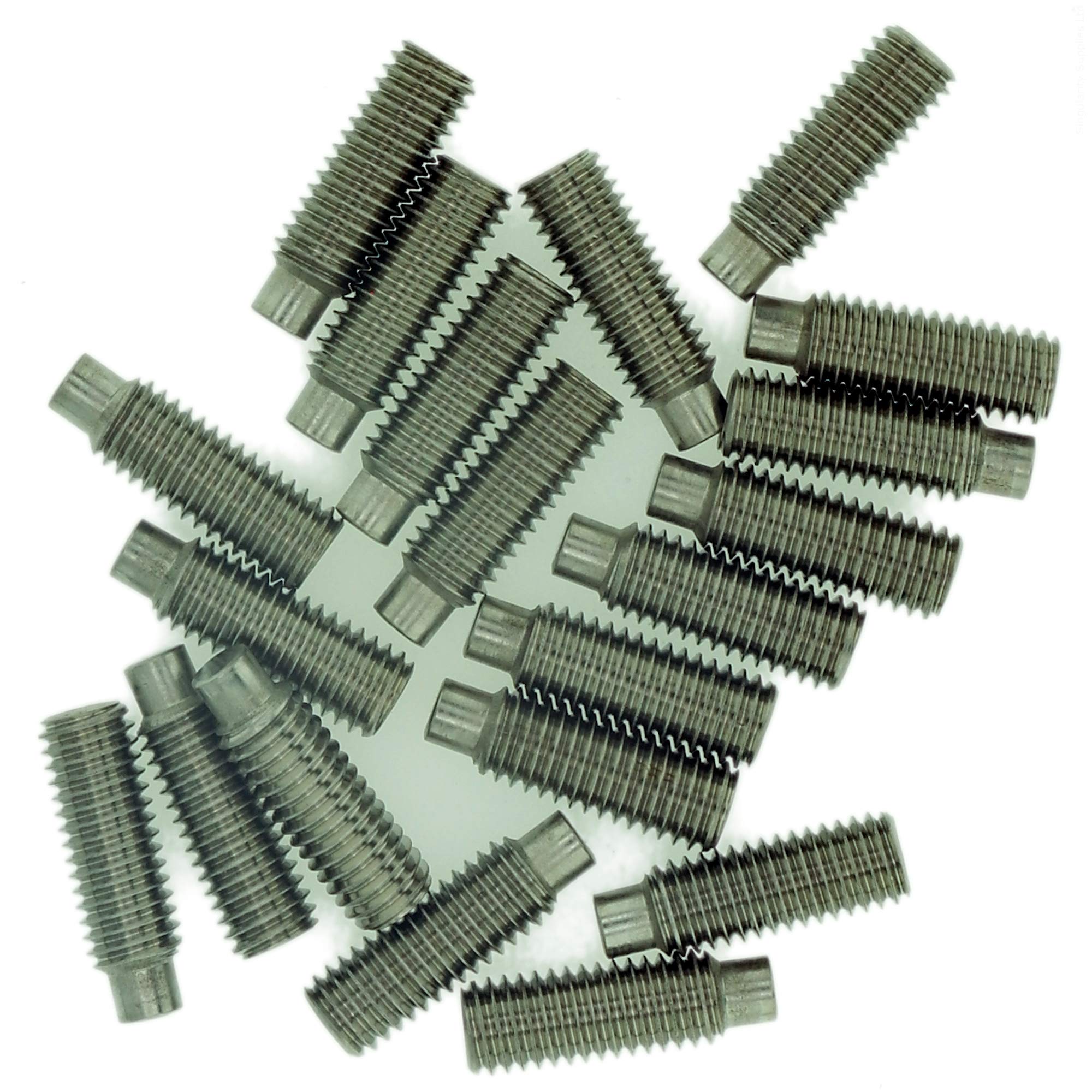 Singularity Supplies Silver M4 (4Mm X 5Mm) Hex Socket Grub Screw (Dog Point) - Stainless Steel (A2) (Pack Of 20)
