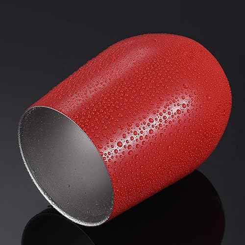 Miniatura 3 de Vaso de vino de acero inoxidable sin tallo con tapa, 12 onzas, vaso de viaje aislado al vacío de doble pared para café, vino, cócteles, helado,