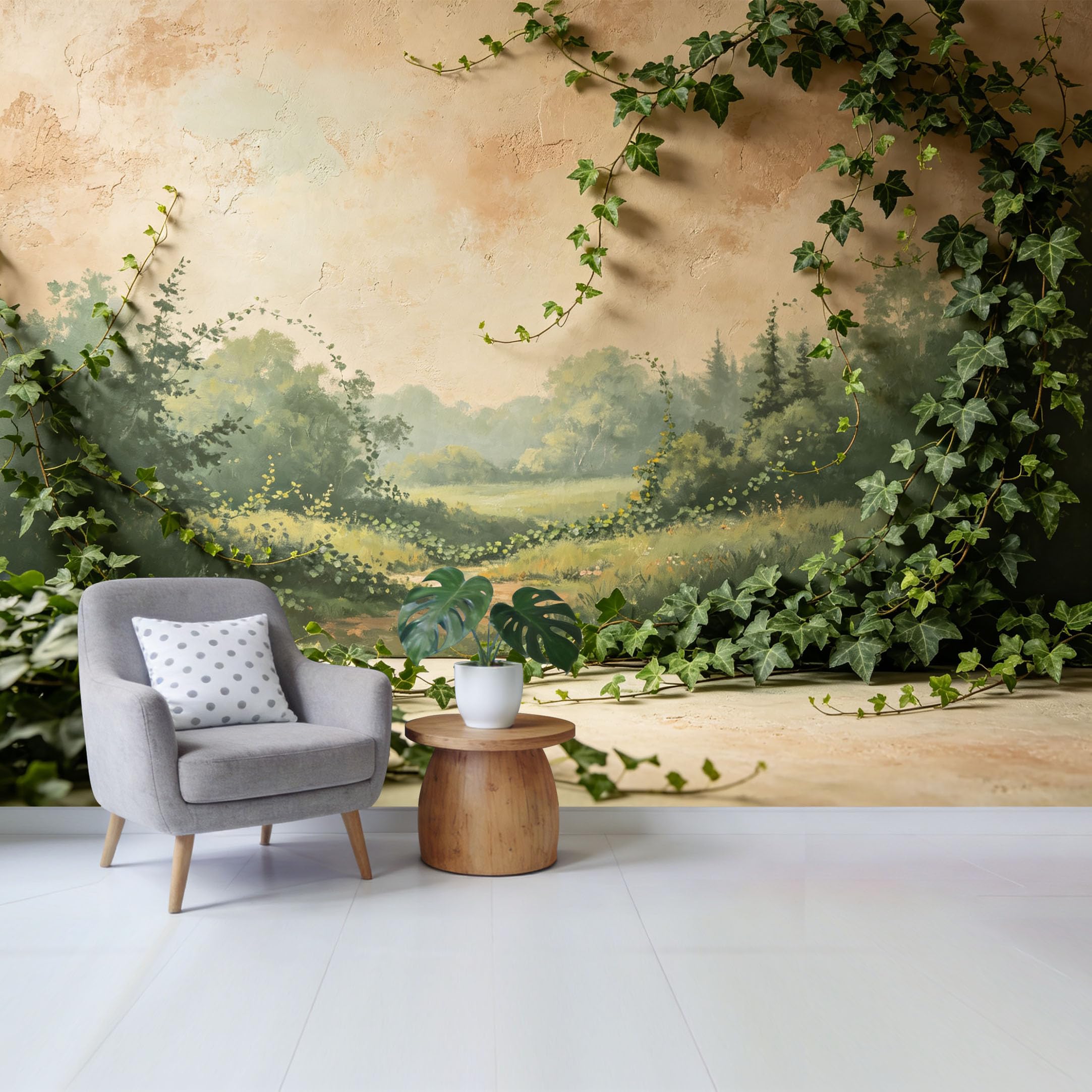 Qzlithotic Yq2605251065 Custom Size Wall Mural Vintage Forest Landscape Oil Painting Texture Selfadhesive Wall Fabric Removable Wallpaper For Home Office Decor