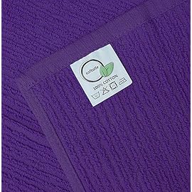 Softolle Bar Mop Towels, Pack of 12-16x19 Inches - 100% Cotton Super Absorbent Towels, Multi-Purpose for Home and Bar Cleaning (Purple)