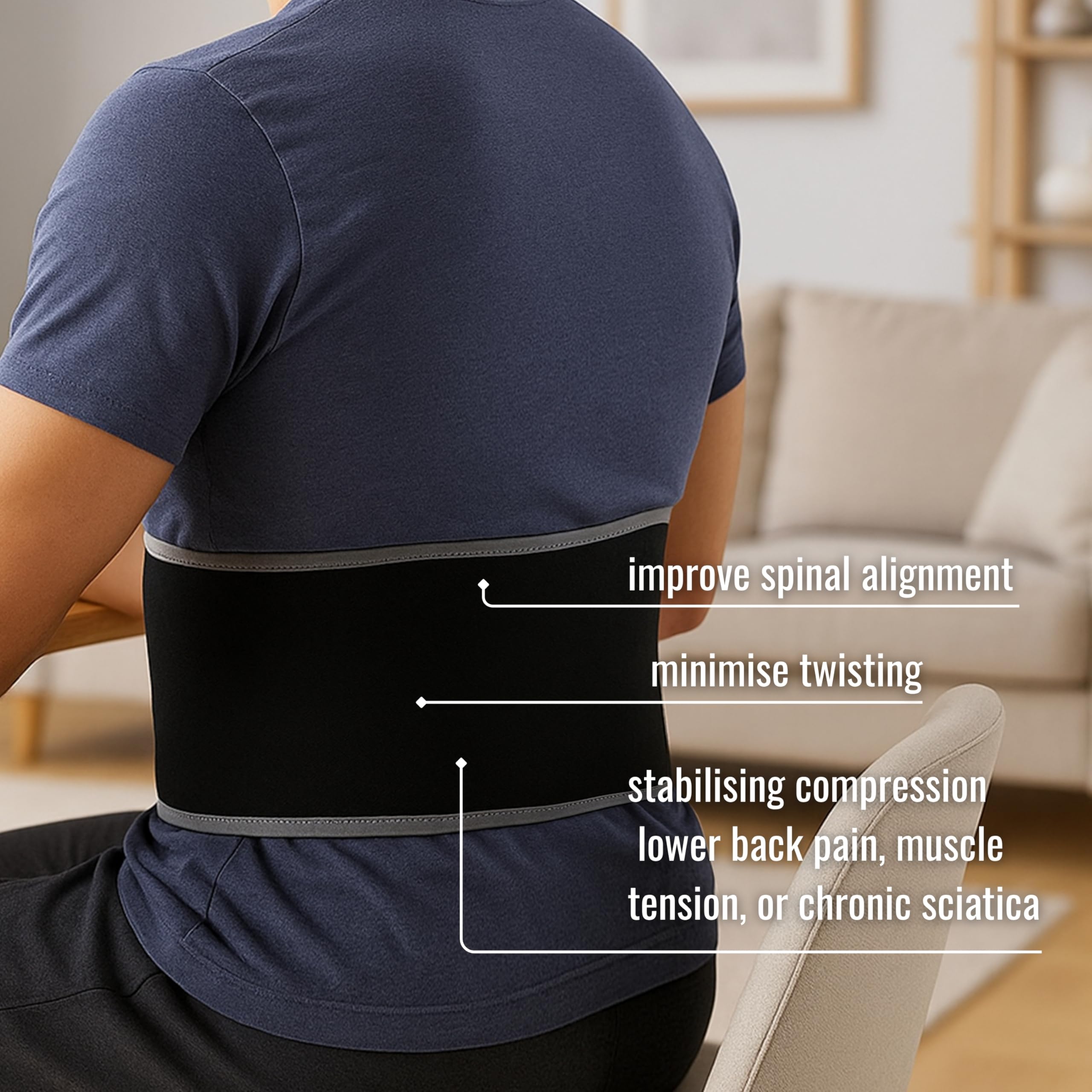 Thx4, cintura di compressione in rame regolabile per vita sacroiliaca, supporto lombare, supporto lombare per sciatica, pelvi, lombare, nervo, articolazione SI, antiscivolo pelvico per uomo/donna