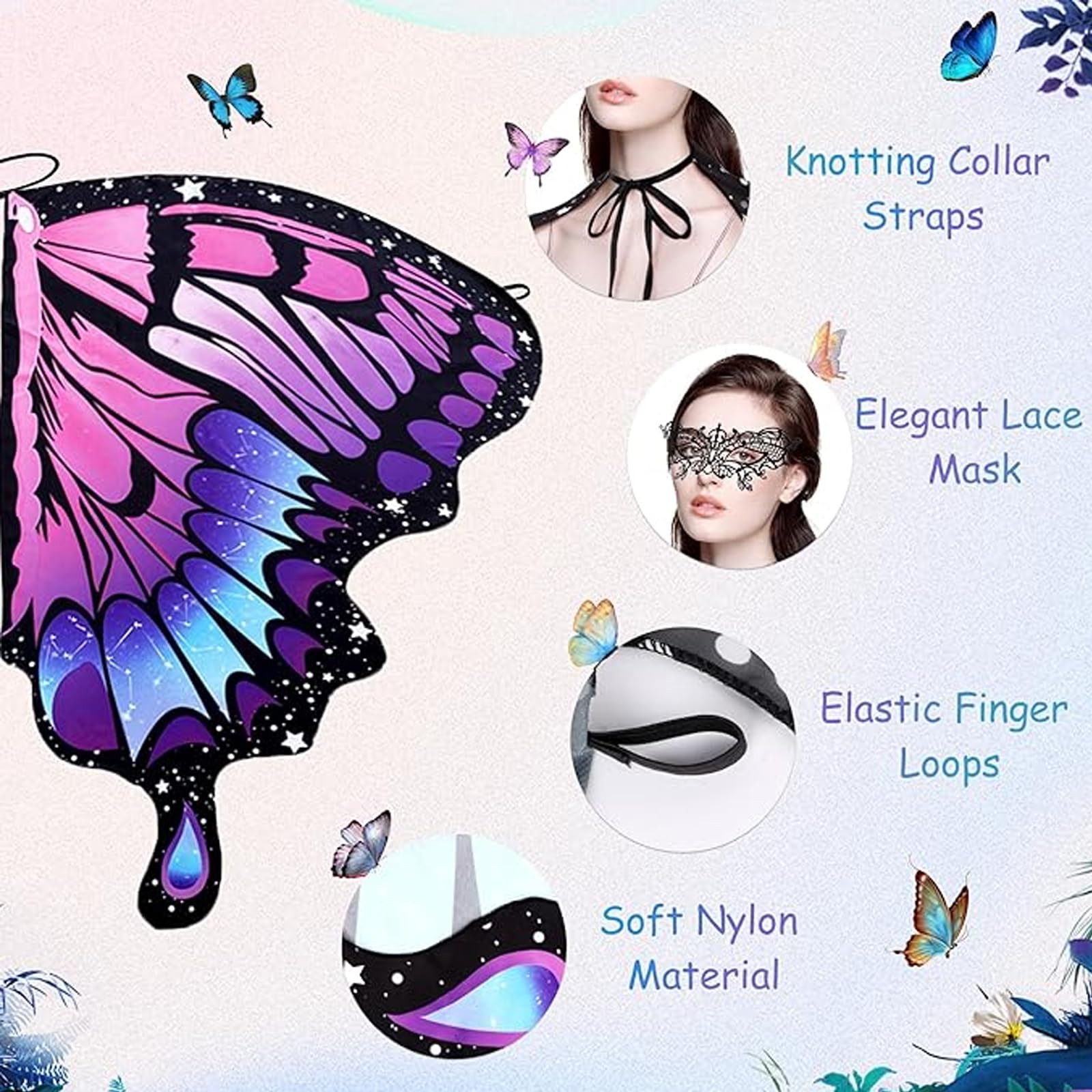 Wsetyy Butterfly Wings Cape - Image 4