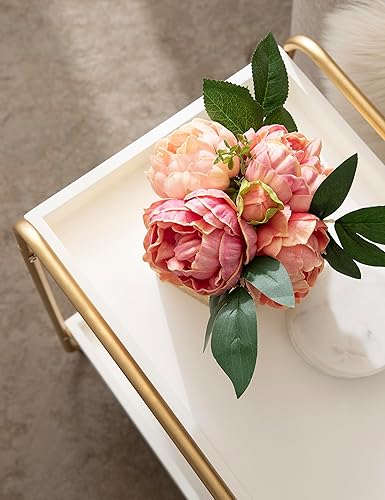 Miniatura 4 de Kate and Laurel Nicco Modern Glam - Mesa auxiliar rectangular escalonada para almacenamiento y exhibición de sala de estar, 13 x 16 x 26 pulgadas,