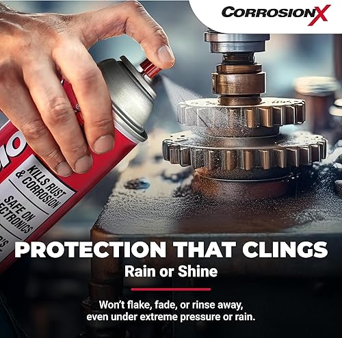 Vista 4 de CorrosionX Inhibidor de óxido, prevención de corrosión dieléctrica de fuerza industrial, lubricante y penetrante para uso marino, automotor