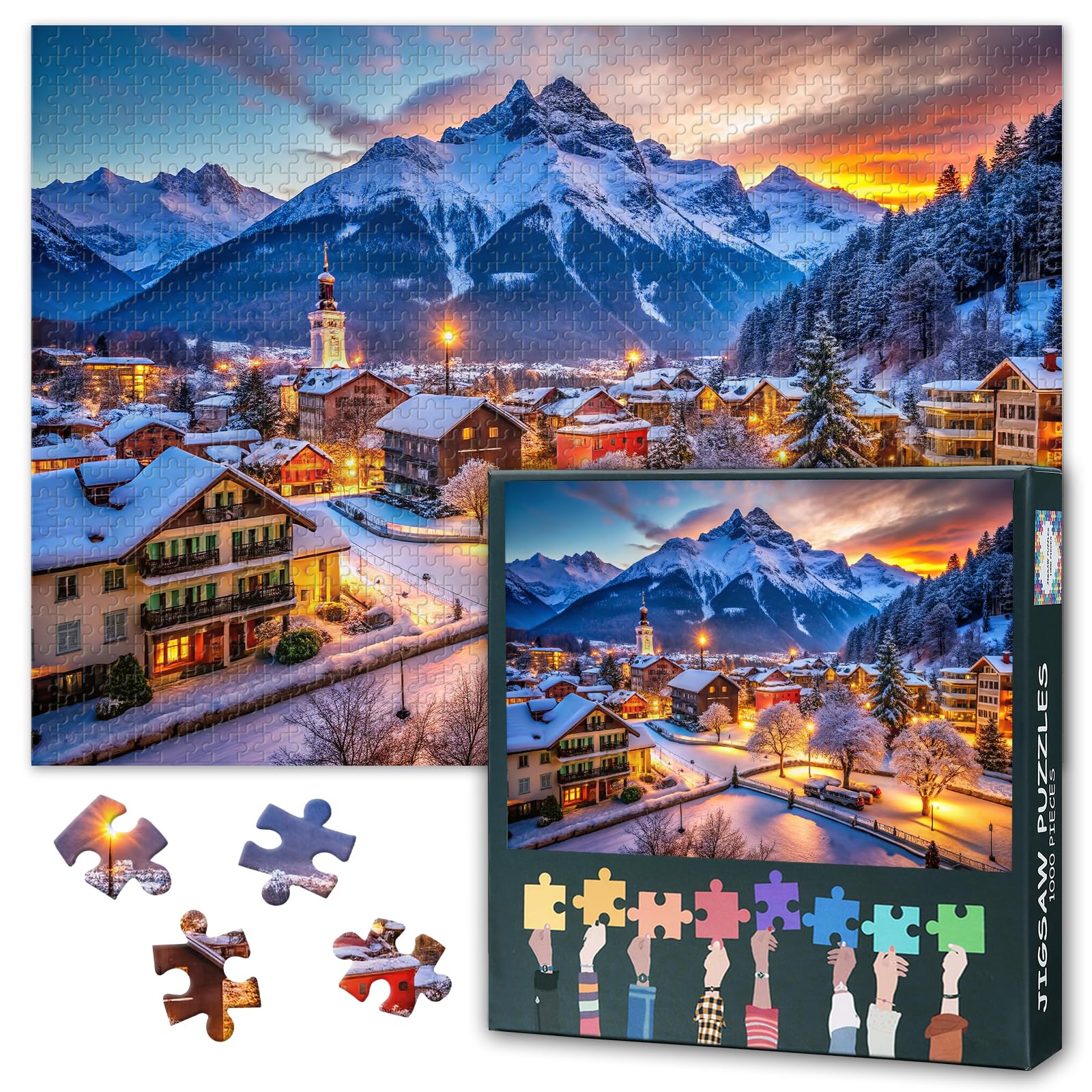 Puzzles for Adults 1000 Pieces, Interlaken, Switzerland Jigsaw Puzzles