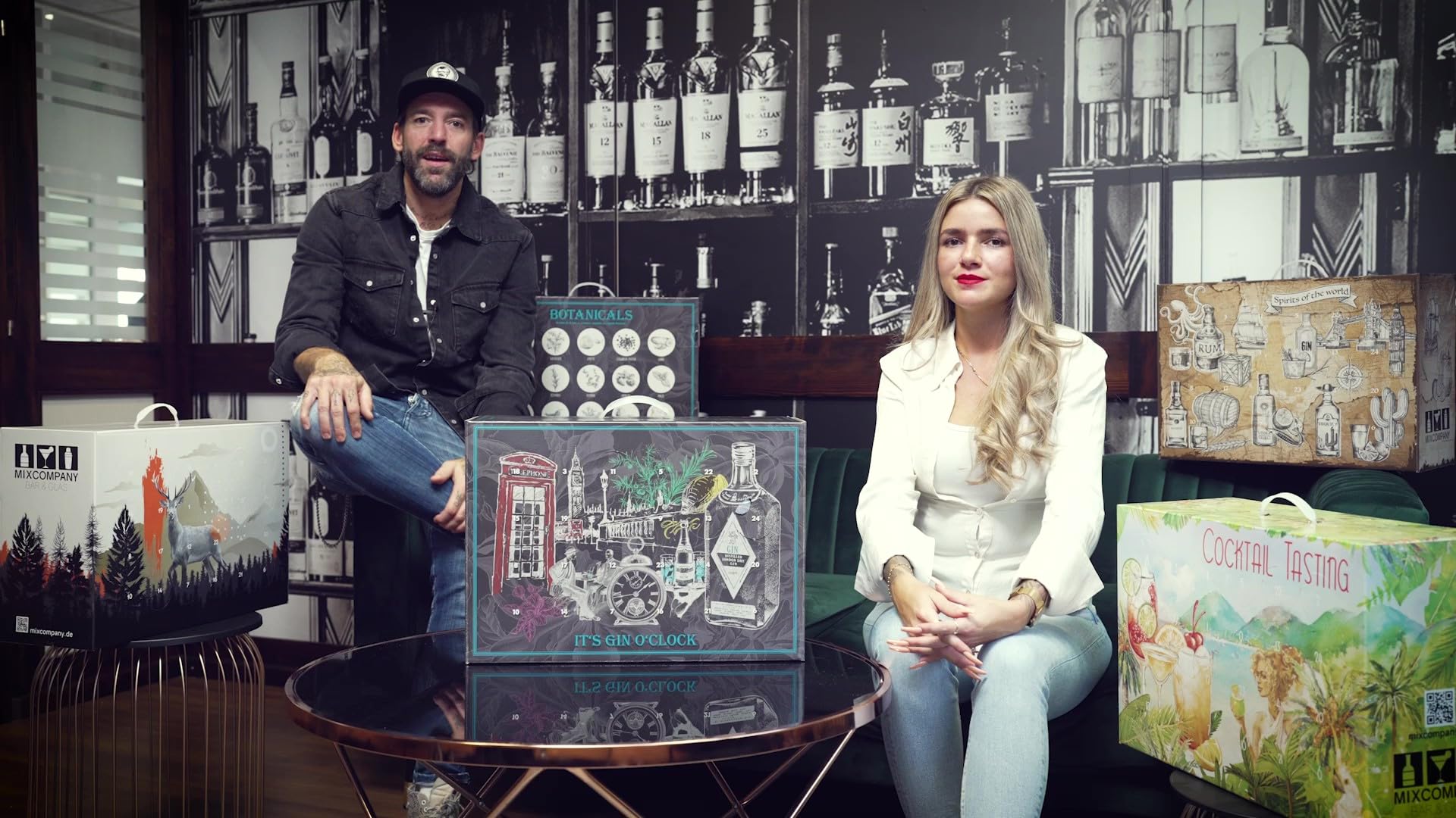 Mixcompany.de Bar & Glas Gin Adventskalender - 24 verschiedene Gin Sorten Tasting Set Probierset Kalender