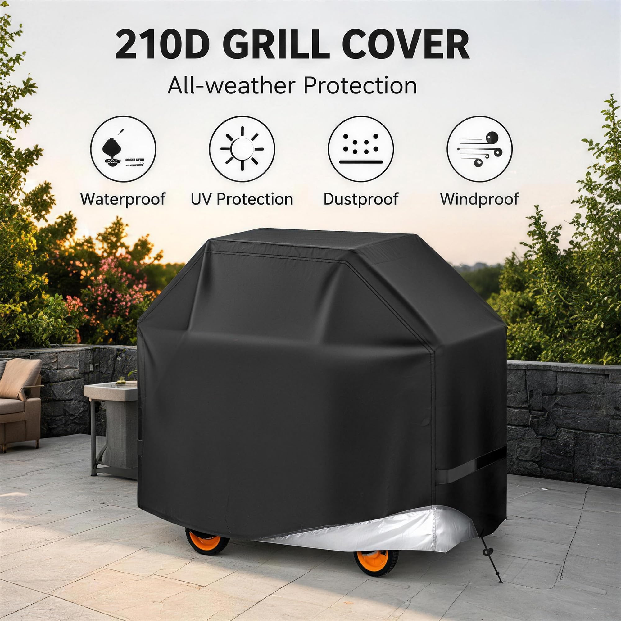 ZORQ Pokrowiec do grilla Broil King Baron 420 Pro 2021-pr, pokrowiec na grilla zewnętrznego, wiatroszczelny pokrowiec ochronny do grilla z regulowanymi paskami, do grilla na zewnątrz, węgiel drzewny