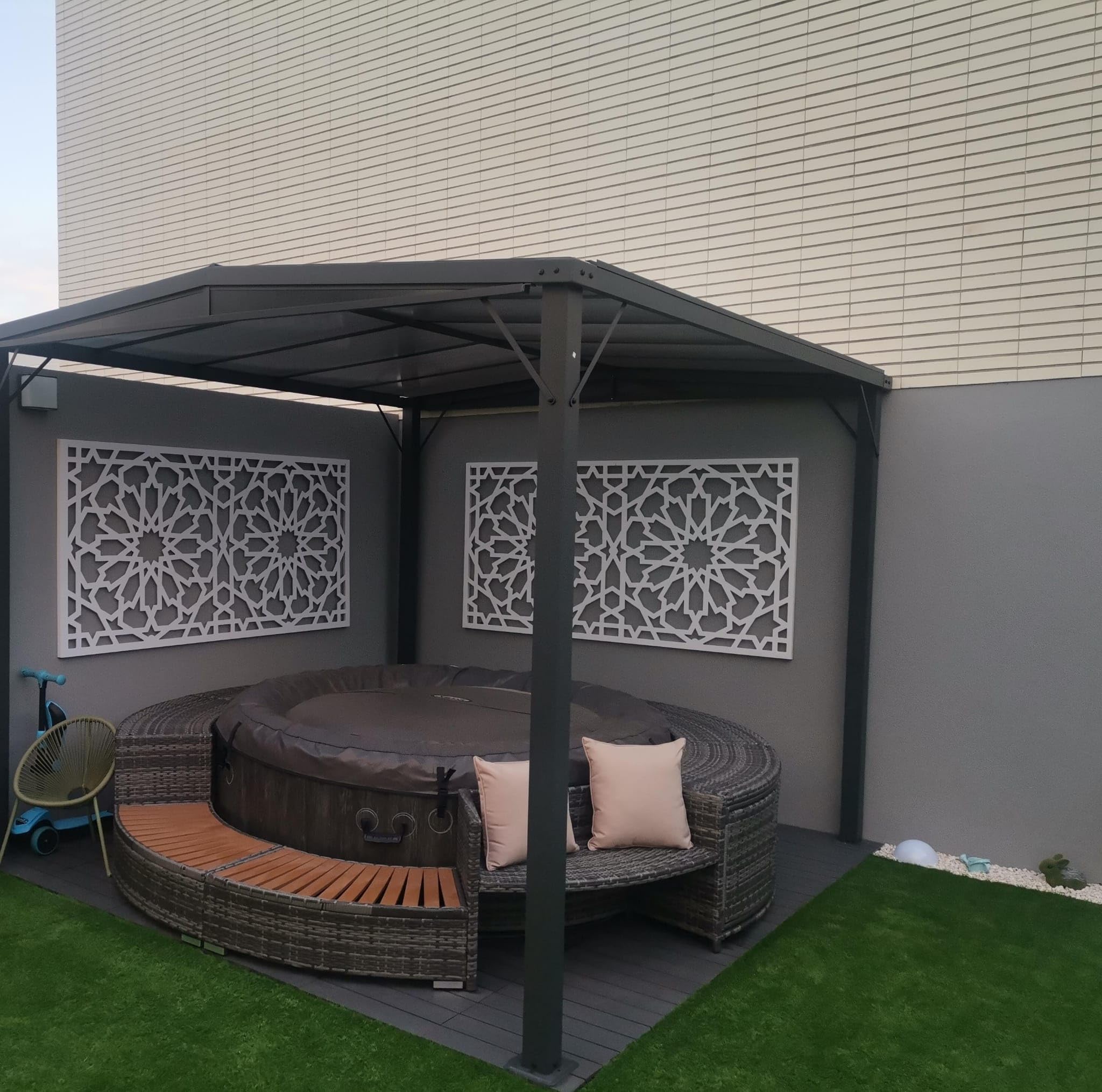 Celosía Decorativa PVC 100 x 200 cm - 5 mm | Celosía Árabe | Separador Ambientes PVC, Panel Decorativo Pared Fachada, Valla Jardín, Biombo Comedor Cocina Cabecero Cama Cuadro