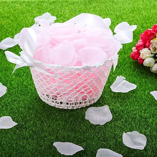 Miniatura 10 de Boao Cestas de boda con mango blanco, 2 paquetes (5.90 x 4.72 x 4.33 pulgadas)