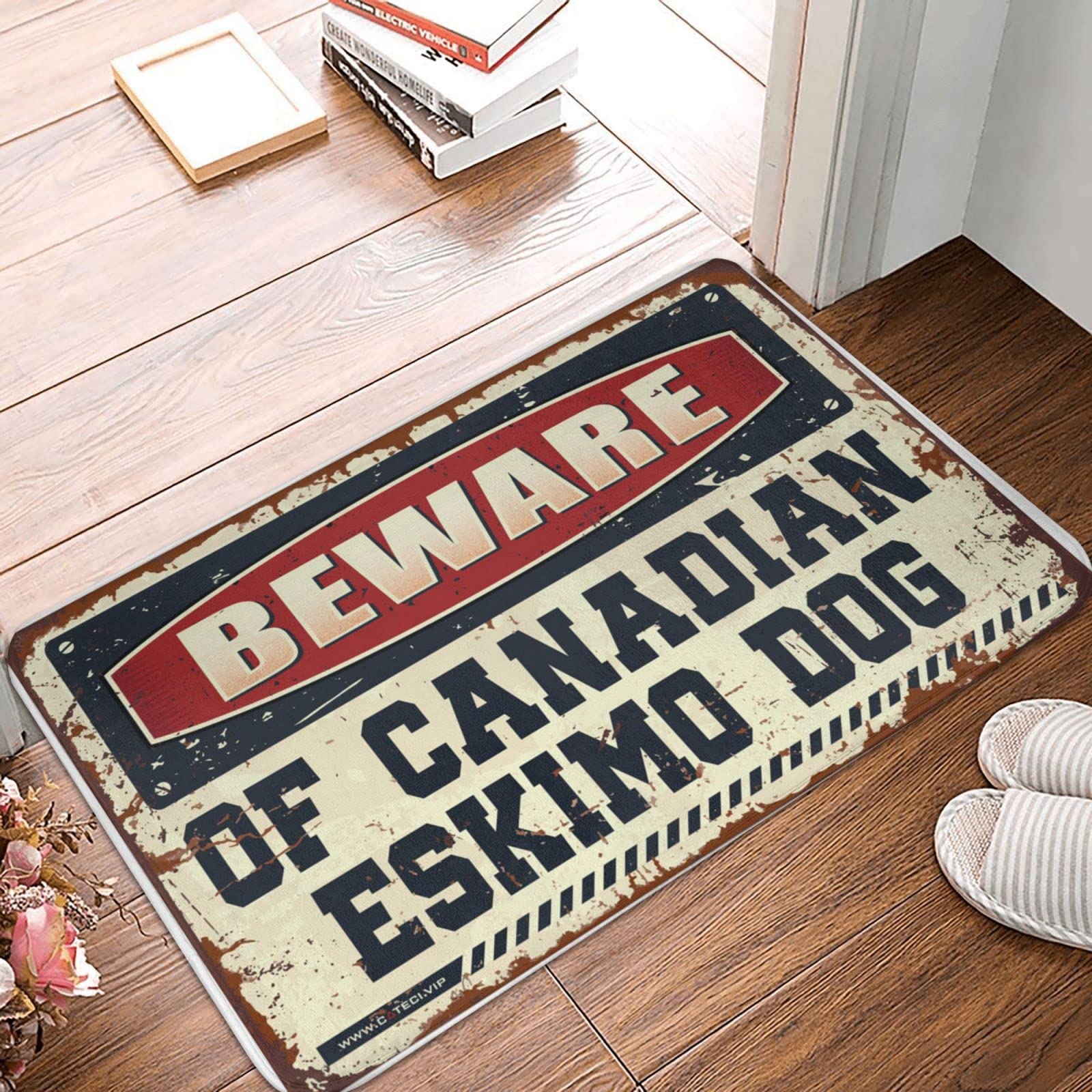 Paillasson Chien Esquimau Canadien grand tapis d'entrée sur mesure 50x80 cm