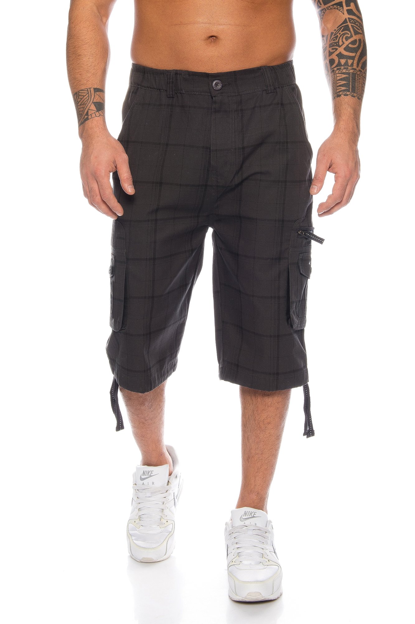 Kendindza Short Homme Pantacourt Bermuda Cargo Loisir Shorts d'été M-4XL