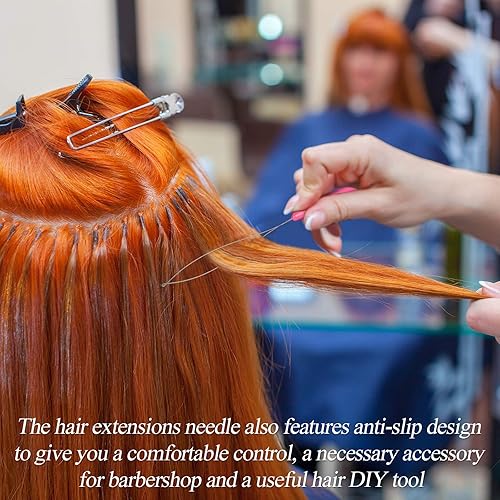 Miniatura 5 de 20 piezas de extensión de cabello, enhebrador de aguja, gancho de tracción, herramienta para extensiones de cabello o plumas, herramientas de gancho