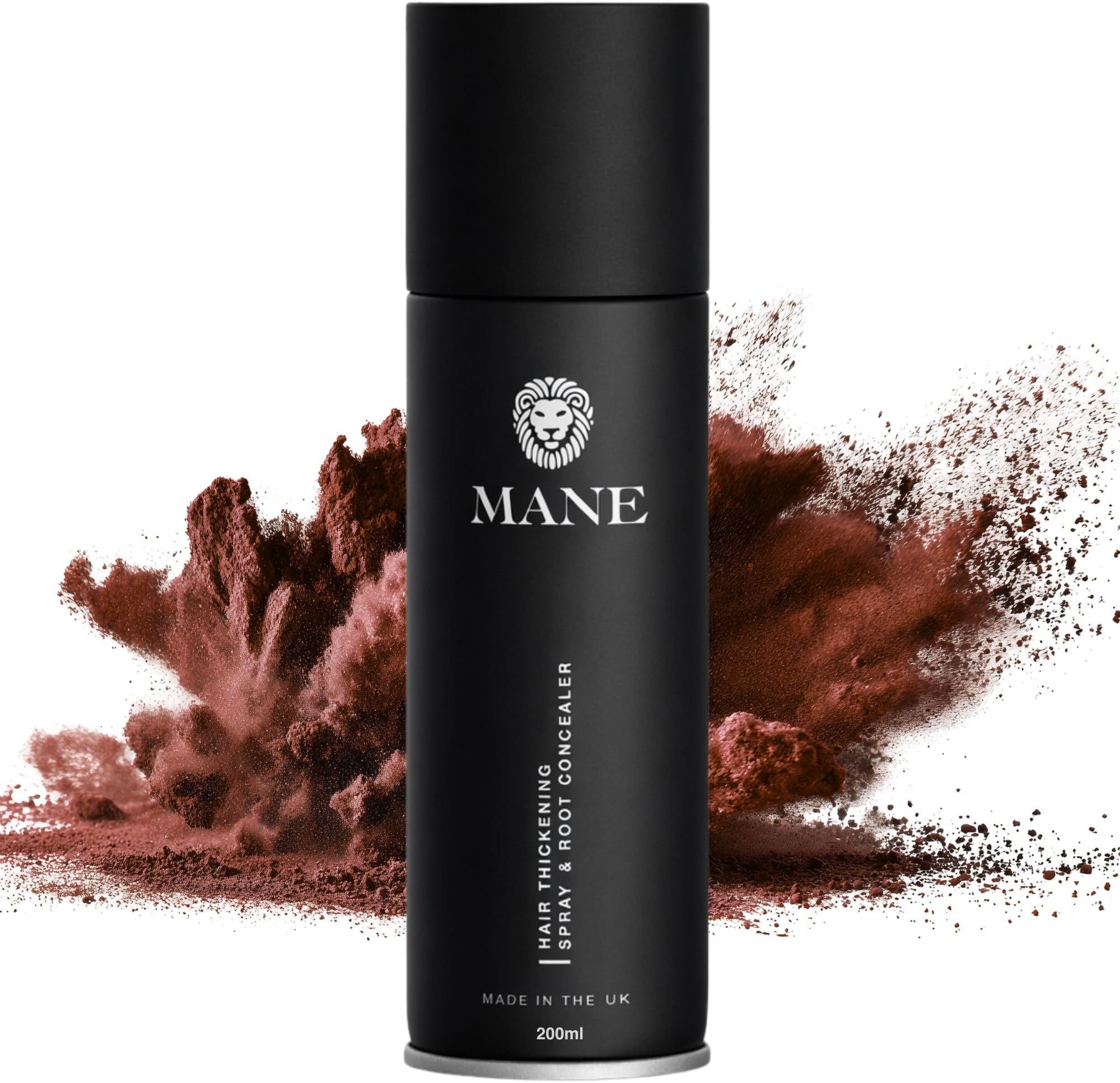 Mane Micro-Mineral Hair Thickening Spray & Root Touch Up Spray, Instant Volume & Root Cover Up for Thinning or Fine Hair, Lightweight Buildable Coverage for Men & Women, Auburn, 200 ml