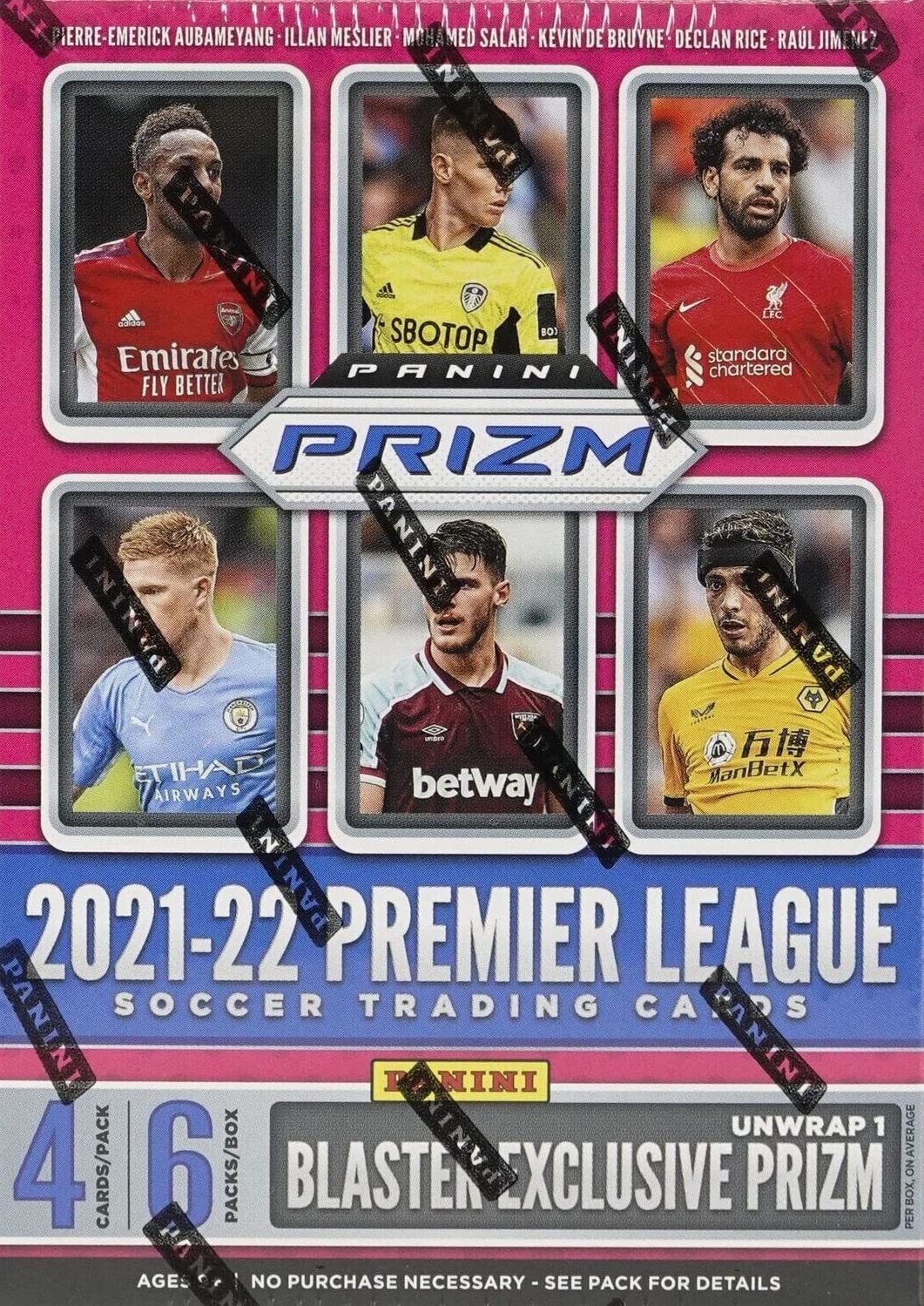 Panini Cartas coleccionables de la Premier League Soccer Blaster Box 2021-22 (6 paquetes por caja, 4 tarjetas por paquete)
