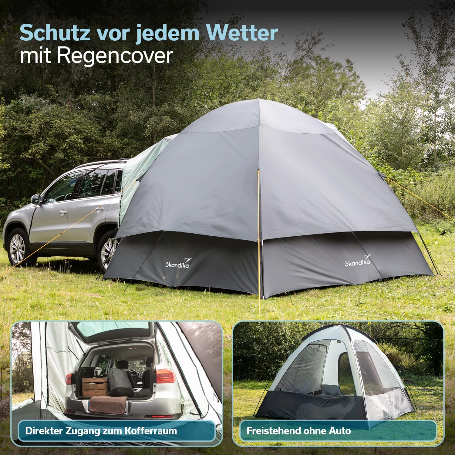 skandika Pitea SUV - Tienda Avance para Furgonetas de Camping - 4 Personas - 300 x 300 x 220cm - Suelo Cosido en Forma de bañera - Material Reciclado - mosquiteras