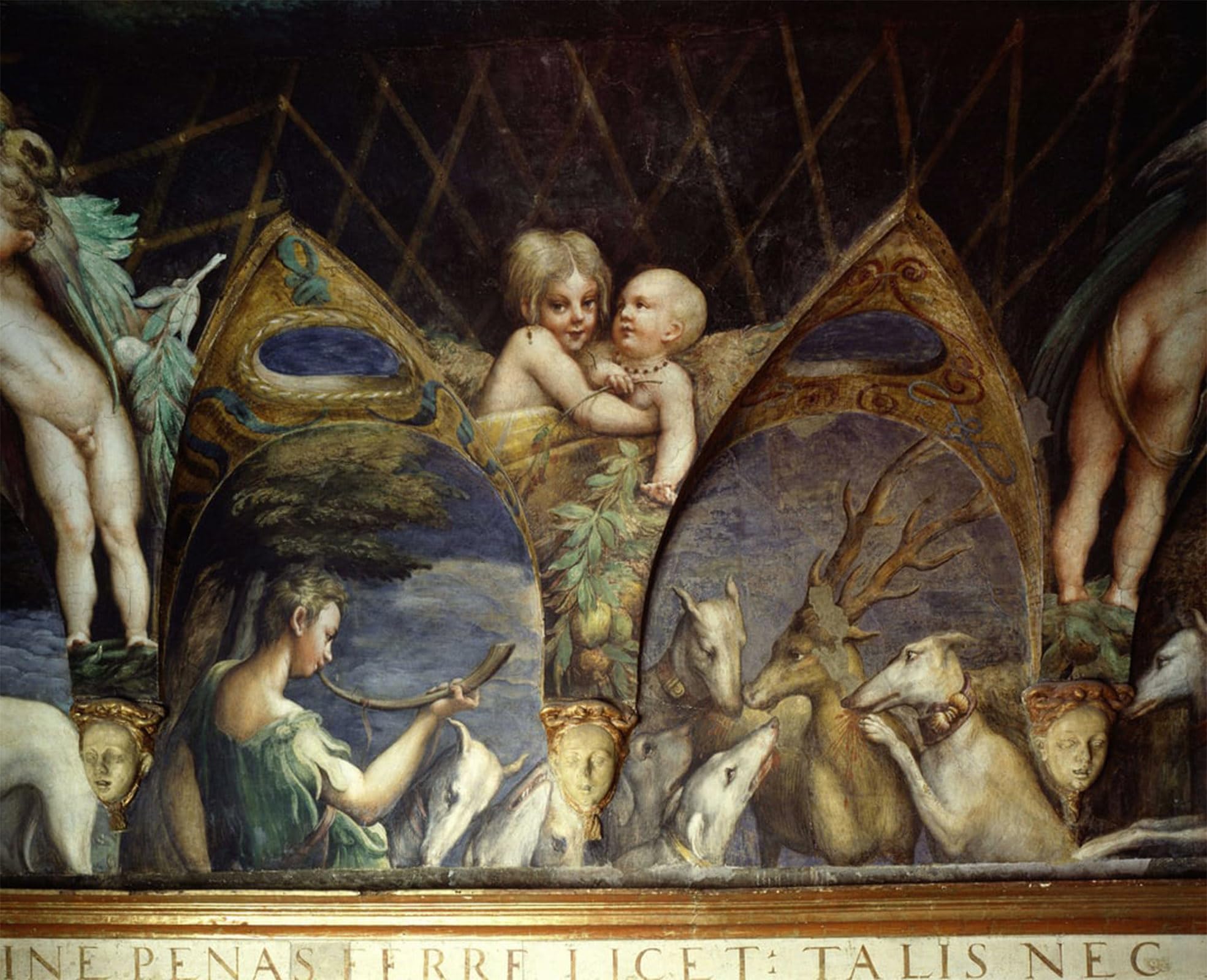 ARTXLXXBN Famous Print Painting Colorful Art Print Detail of a Fresco of the Room of and Acteon by Parmigianino Canvas Art Decorations for Home Decor 60x90cm