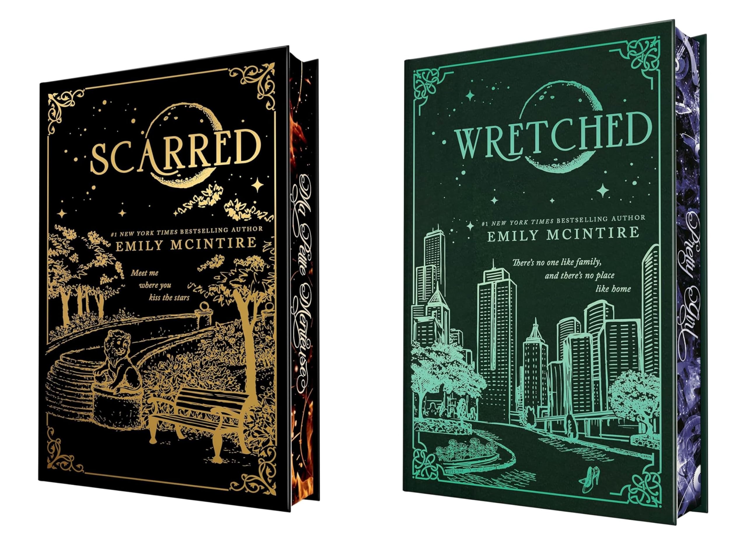 Never After Series by Emily McIntire 2 Books Collector's Edition Set (Scarred & Wretched) (Sprayed Edges)