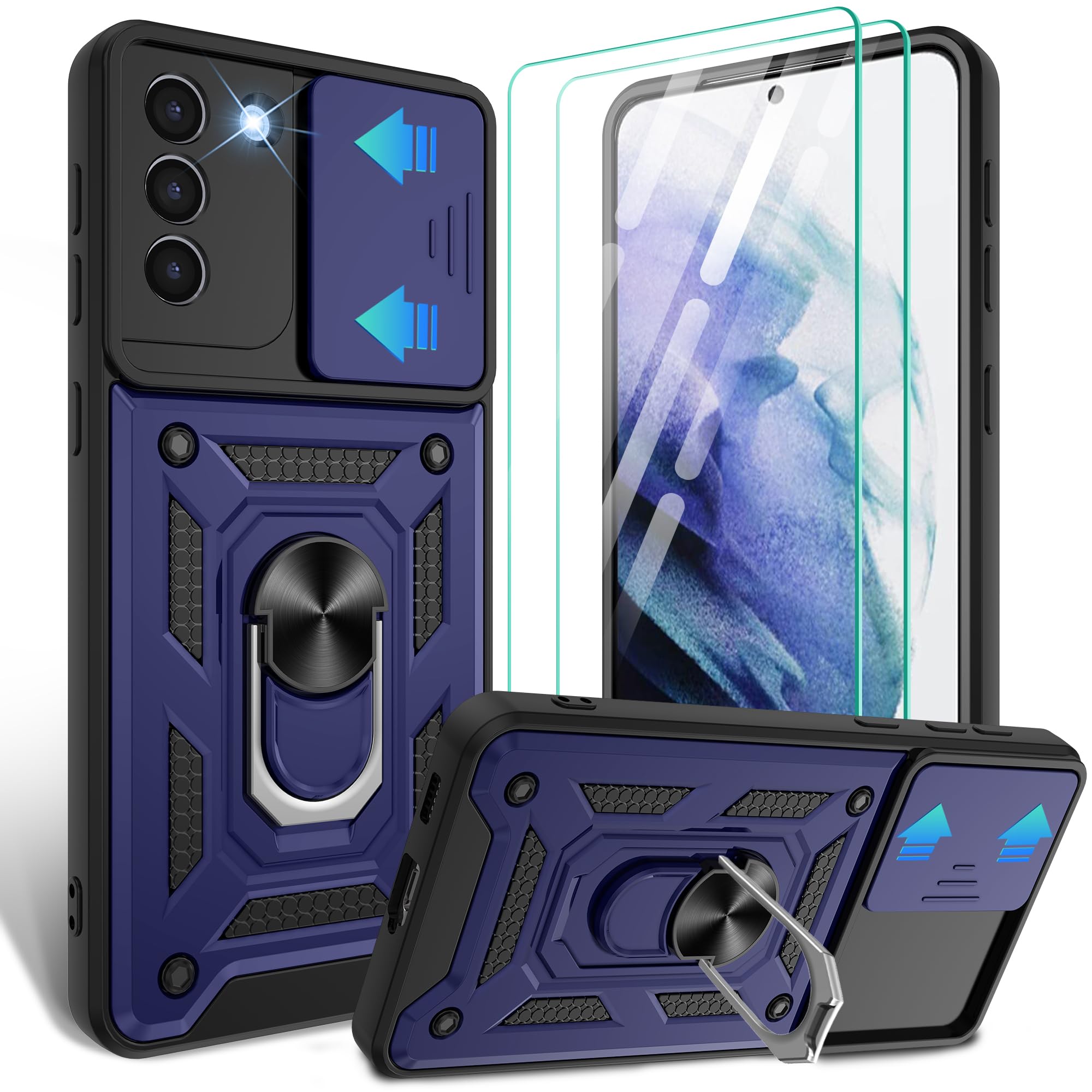 Coque Samsung S21 Plus incassable pour protéger vos souvenirs grâce au clapet photo bleu - 8