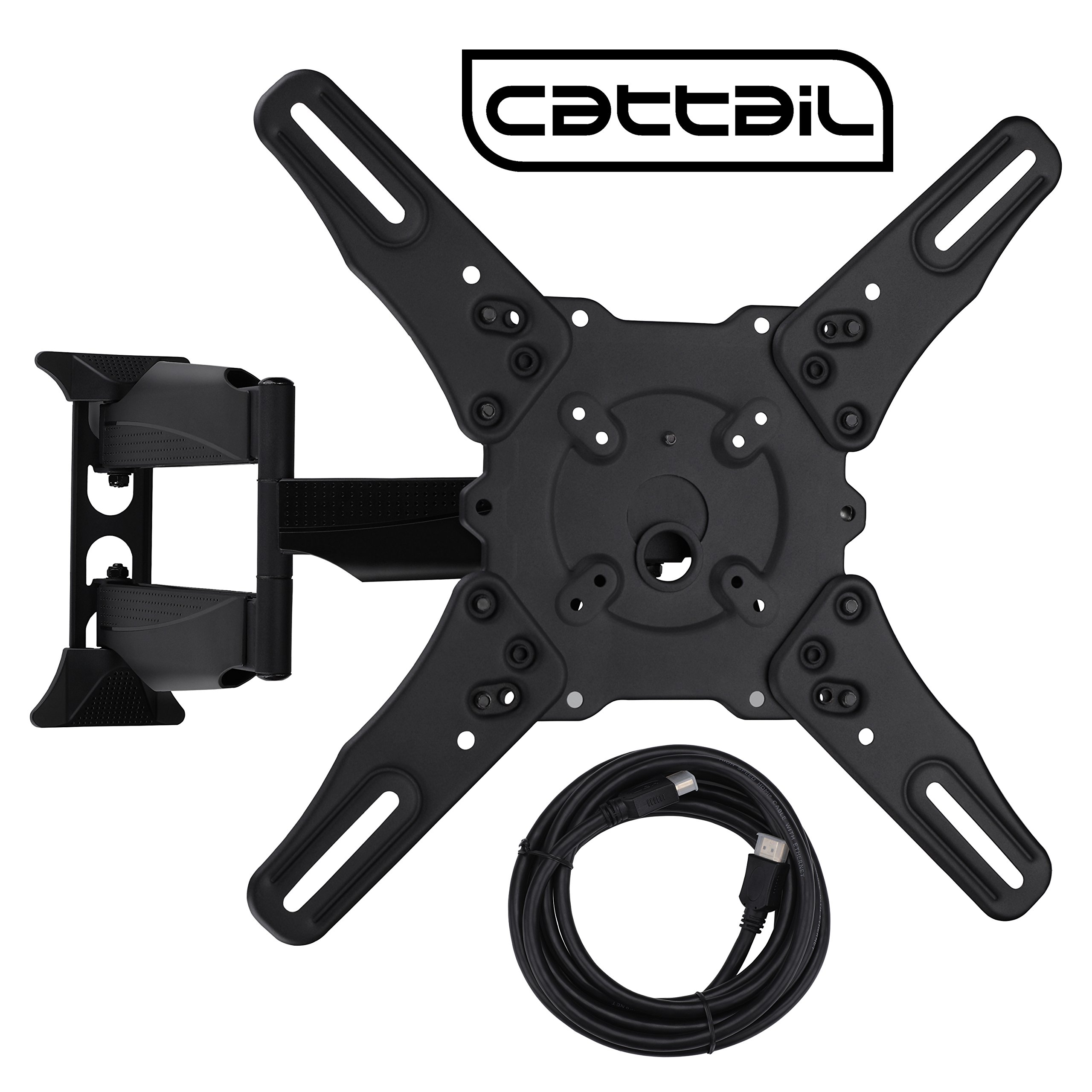 Cattail TV Wall Mount Bracket With Full Motion Swing Out Tilt for Most 32" 39" 40" 42" 43" 45" 48" 49" 50" 55" LED LCD OLED Plasma Flat Screen Monitor Up To 88 Lbs VESA 400x400mm